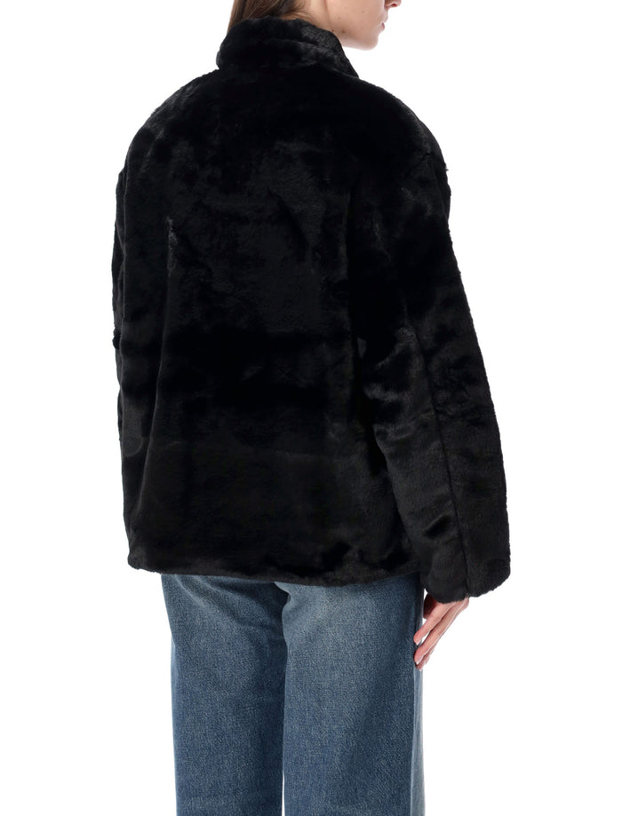 Carhartt WIP black faux fur W Olney Michigan Coat Polyester Knit 14.7 Oz Jacket