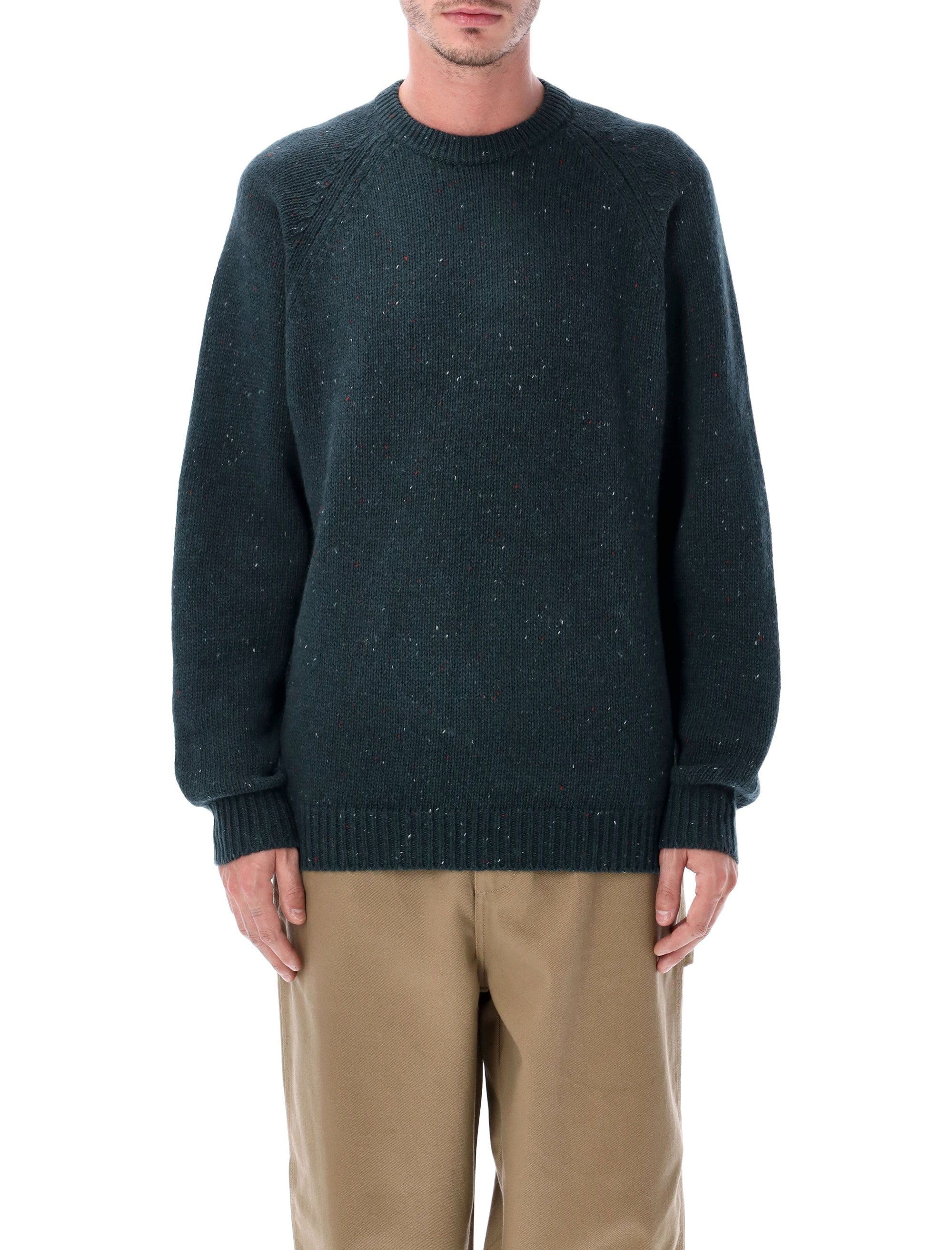 Carhartt WIP Anglistic wool blend sweater Deep Lagoon
