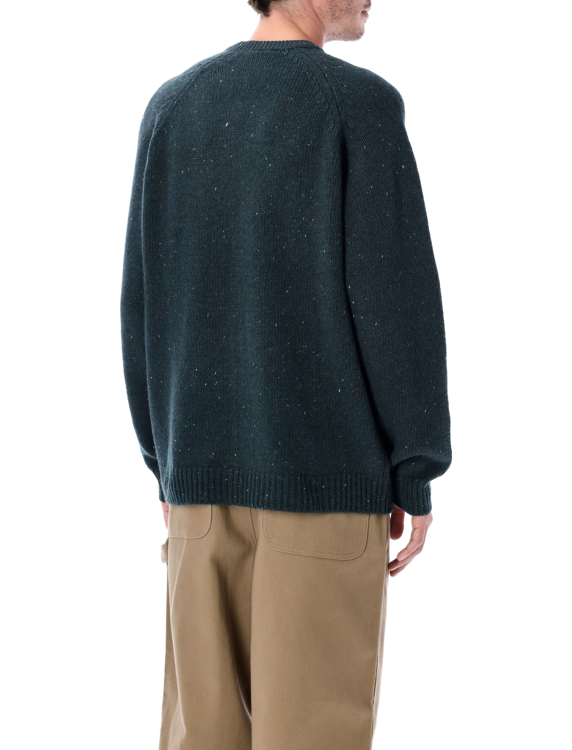 Carhartt WIP Anglistic wool blend sweater Deep Lagoon