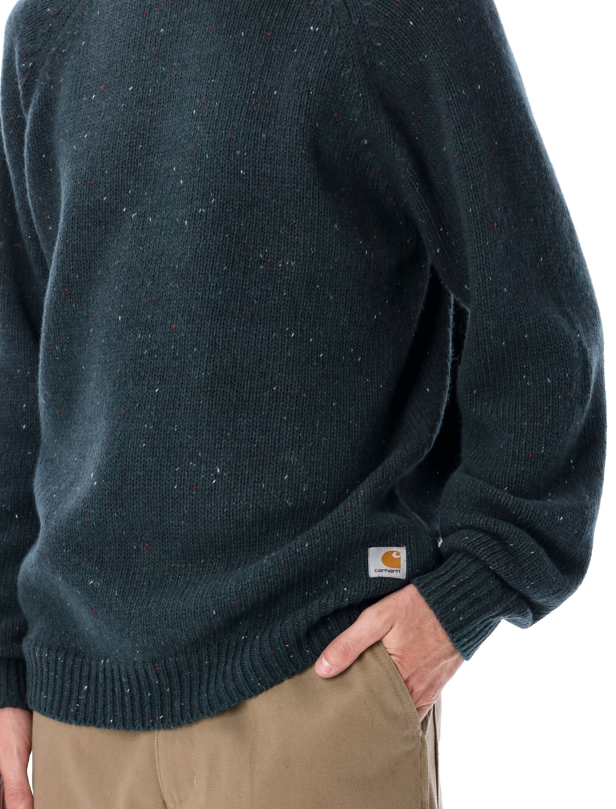 Carhartt WIP Anglistic wool blend sweater Deep Lagoon