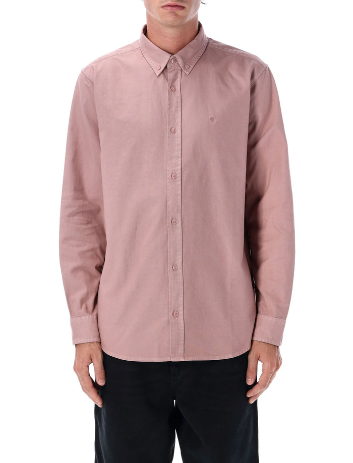 Carhartt WIP Bolton Oxford Shirt Glassy Pink Cotton 6.8 Oz