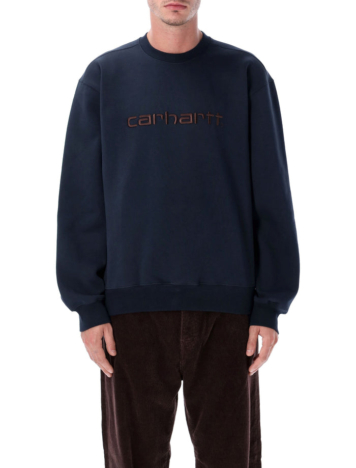 Carhartt Wip Sweatshirt With Embroidered Logo Deep Night Cotton