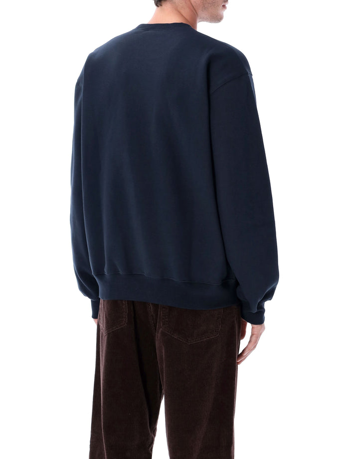 Carhartt Wip Sweatshirt With Embroidered Logo Deep Night Cotton