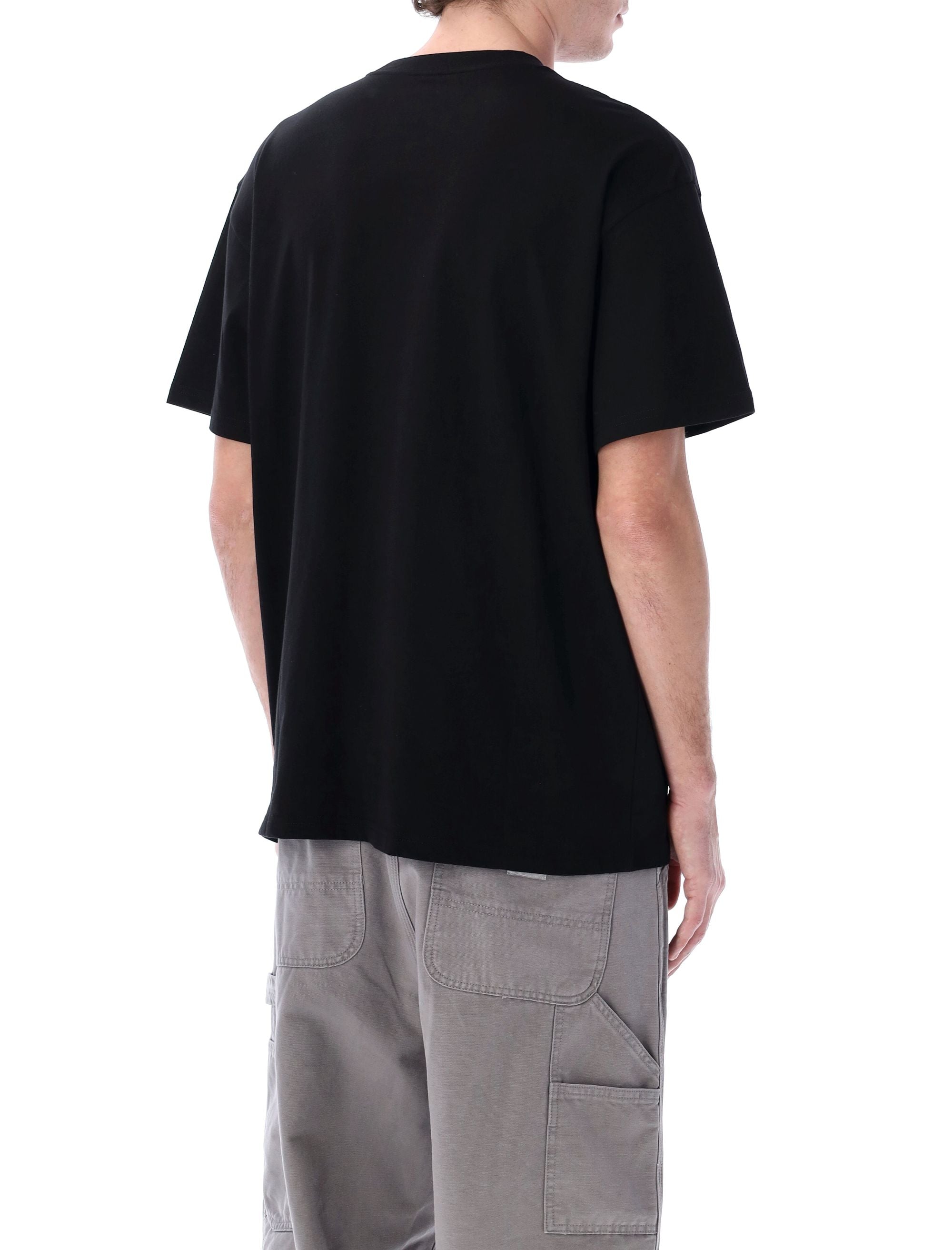 S-S pocket heart t-shirt Black Organic Cotton Tshirt