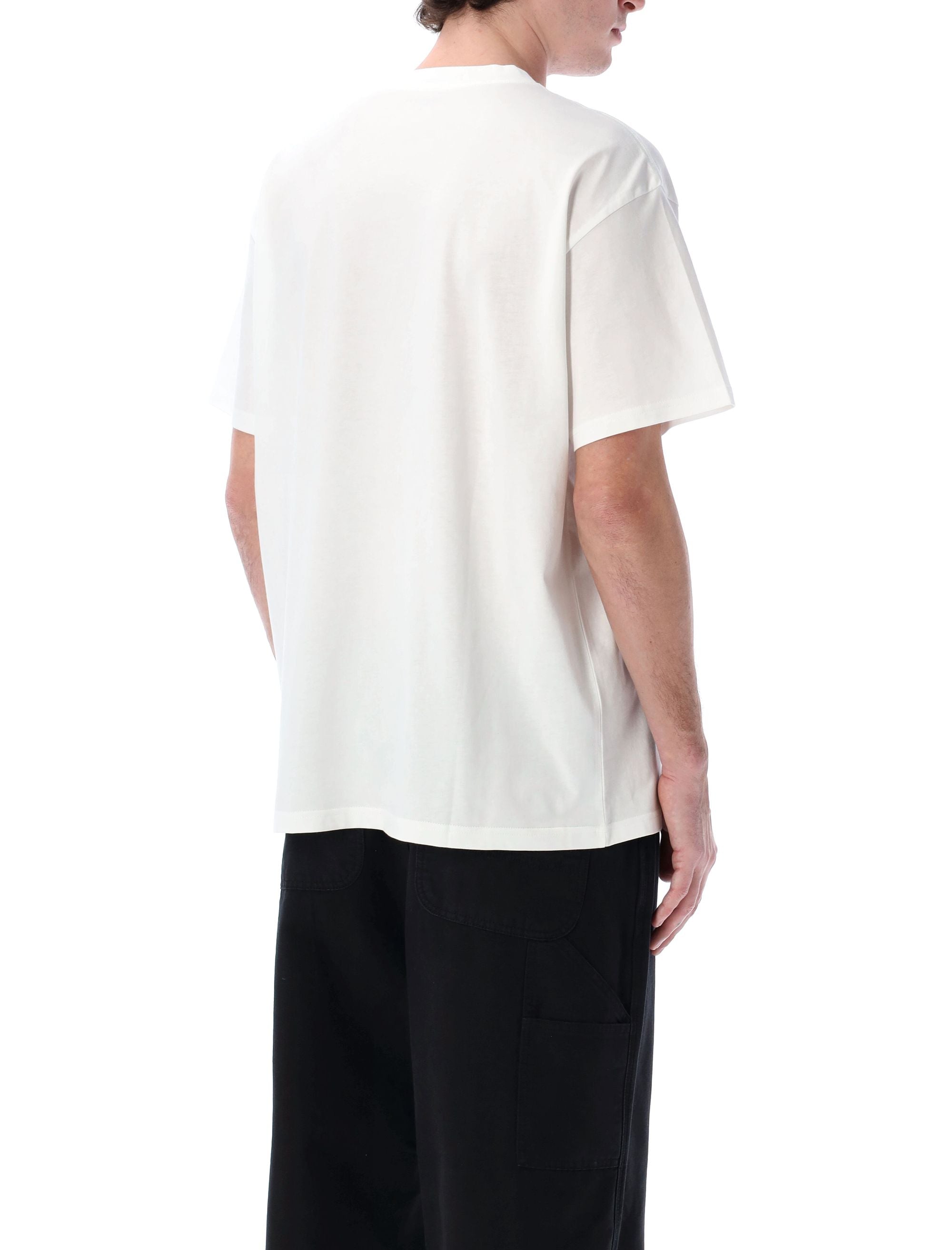 S-S pocket heart t-shirt White Organic Cotton Tshirt