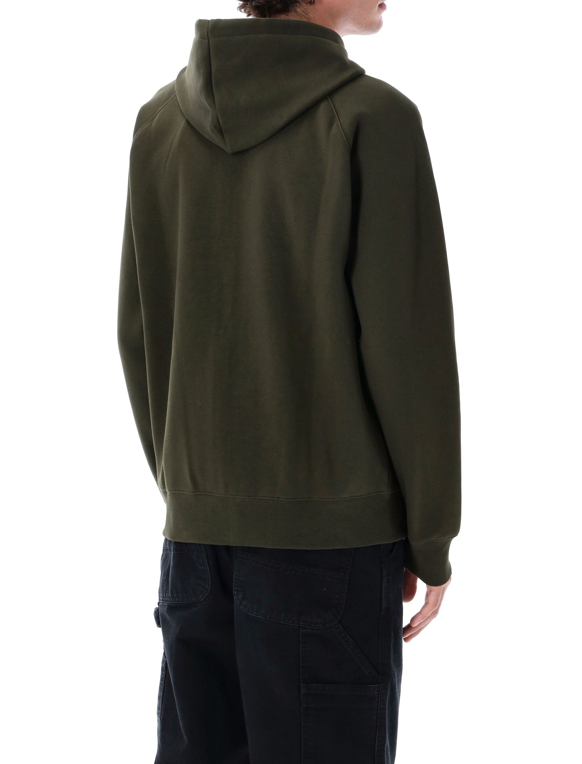 Carhartt WIP Chase Zipped Hoodie Olive Cotton Sweatshirt