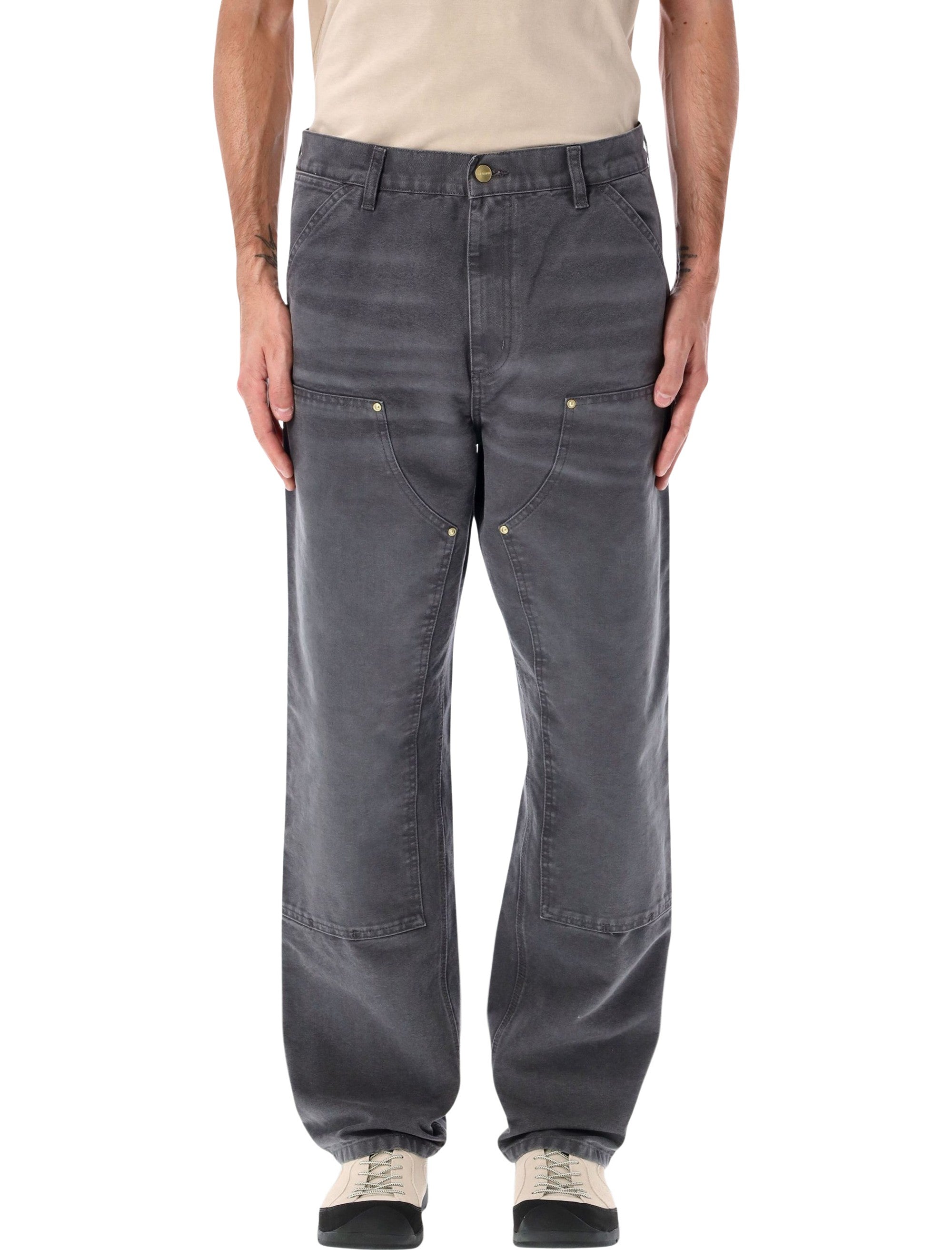 Carhartt WIP Double Knee Pants in Dearborn canvas Graphite Jean
