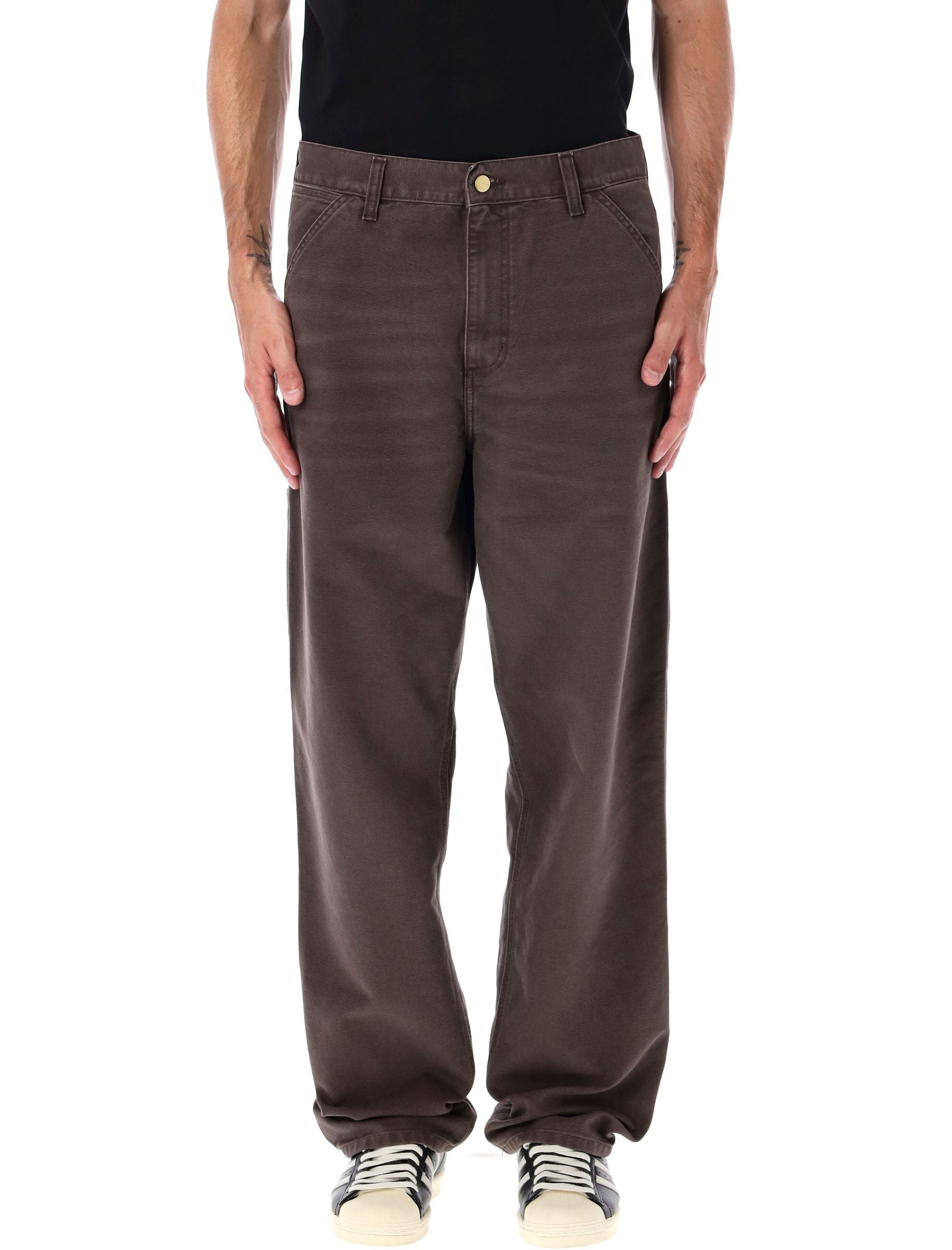 Single Knee Canvas Work Pants Tobacco Organic Cotton