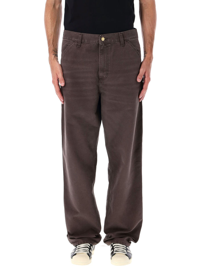 Single Knee Canvas Work Pants Tobacco Organic Cotton