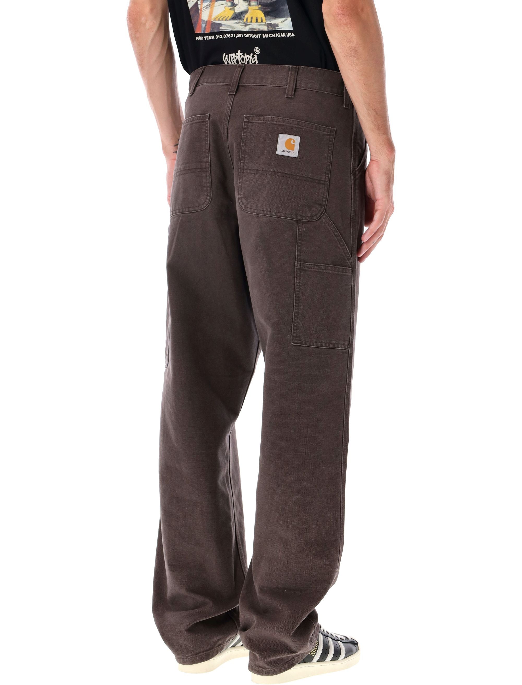 Single Knee Canvas Work Pants Tobacco Organic Cotton