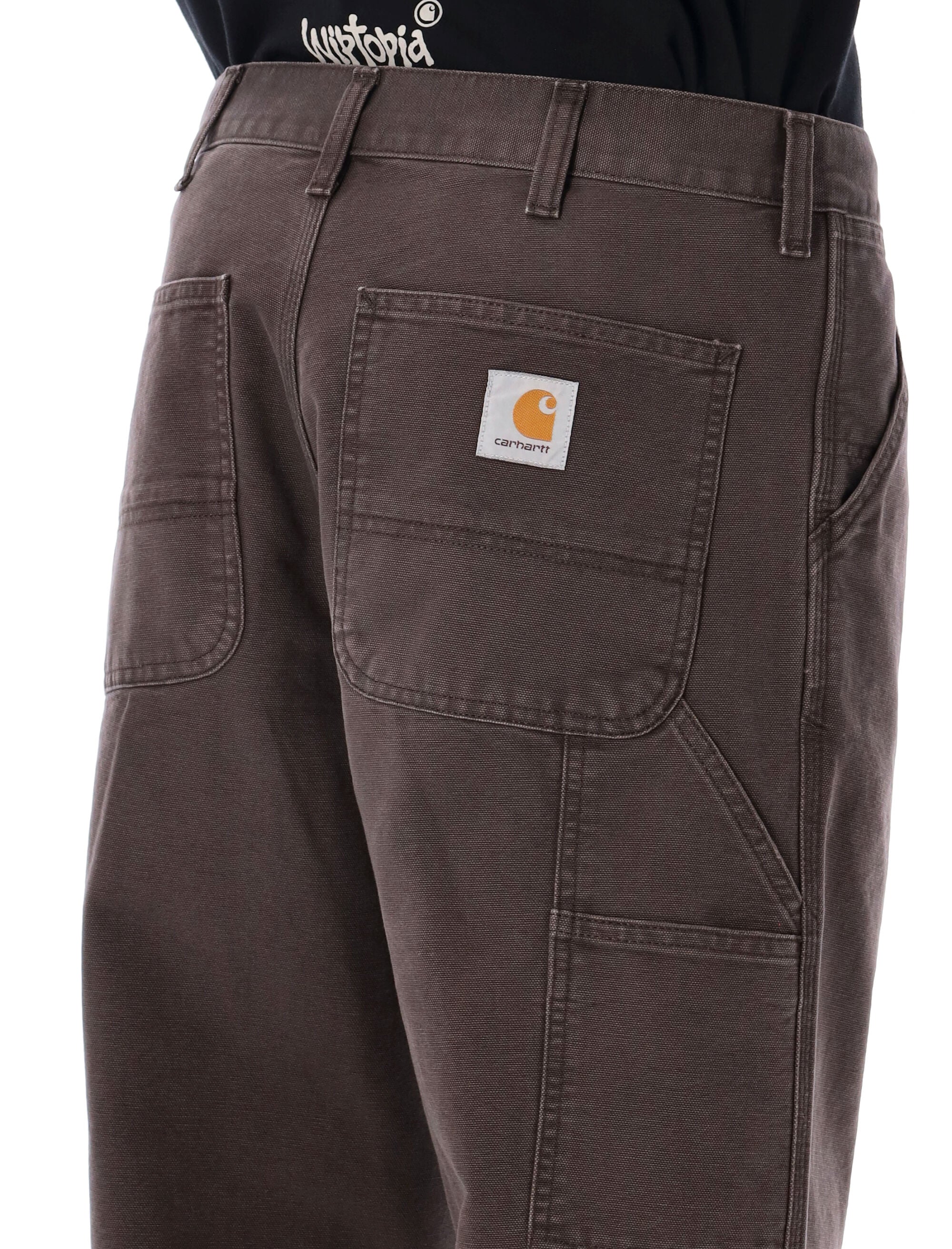 Single Knee Canvas Work Pants Tobacco Organic Cotton