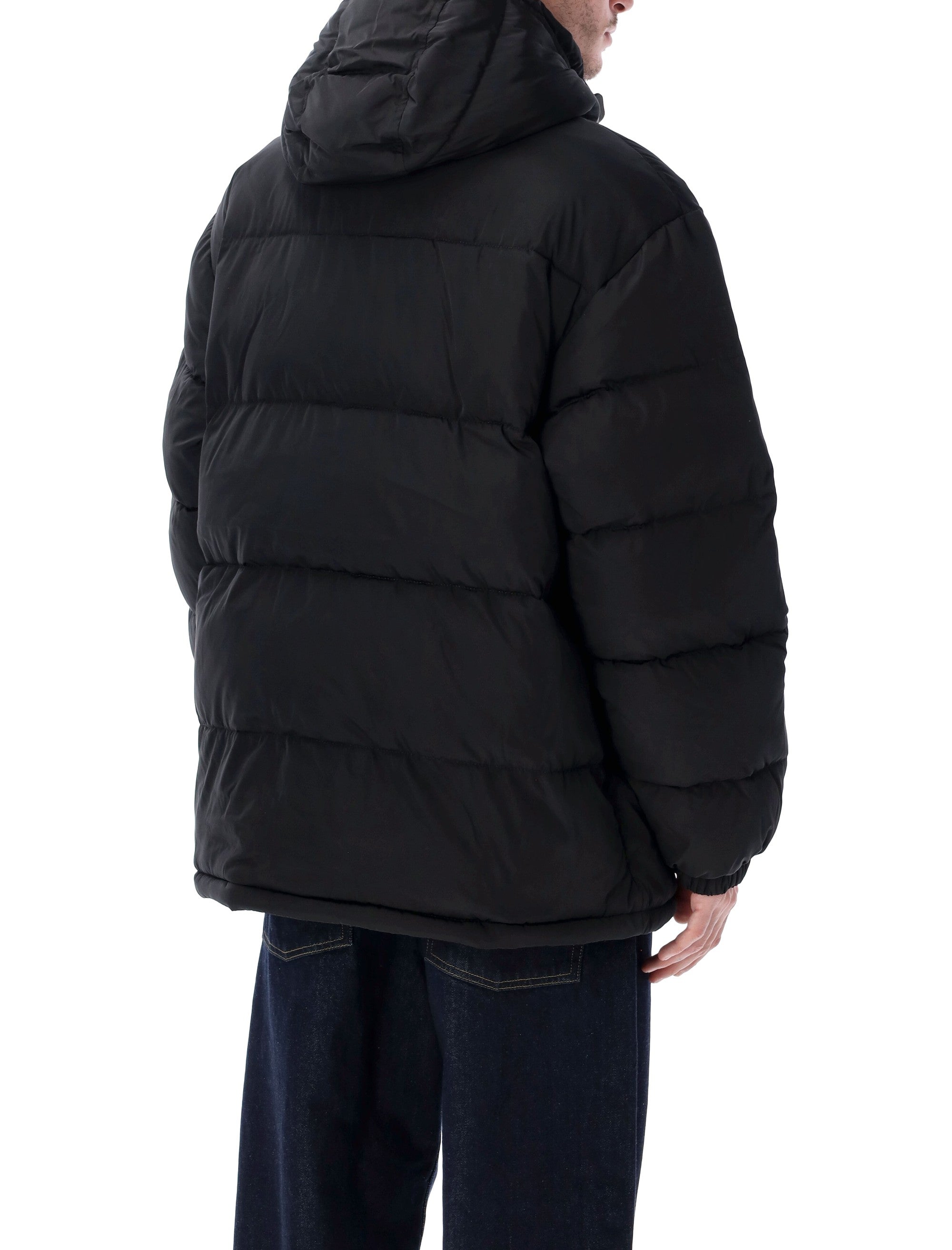 Carhartt Wip Brent Technical Jacket With Removable Hood Black Recycled Polyester Filling