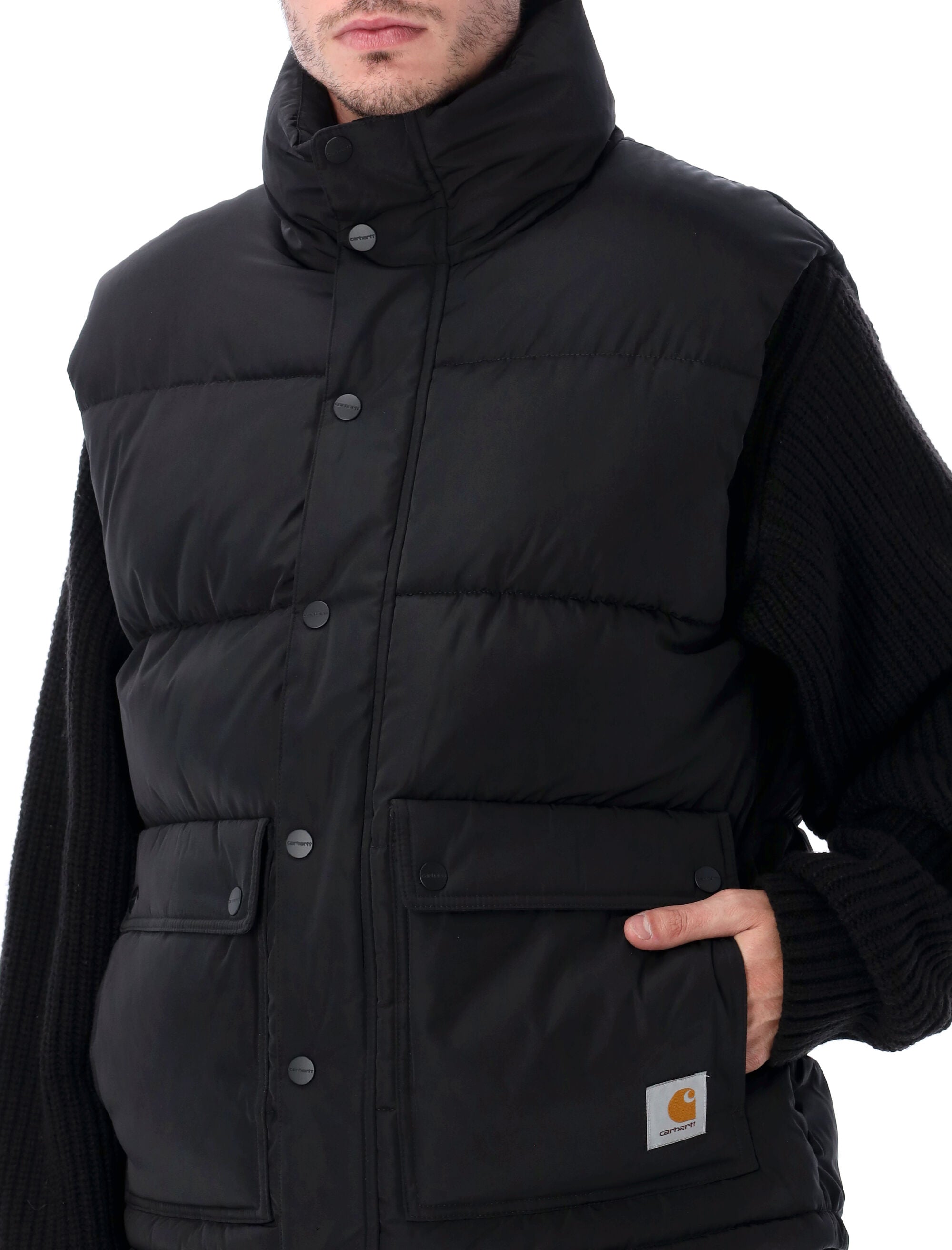 Carhartt WIP Brent padded vest Black Recycled Nylon Lining