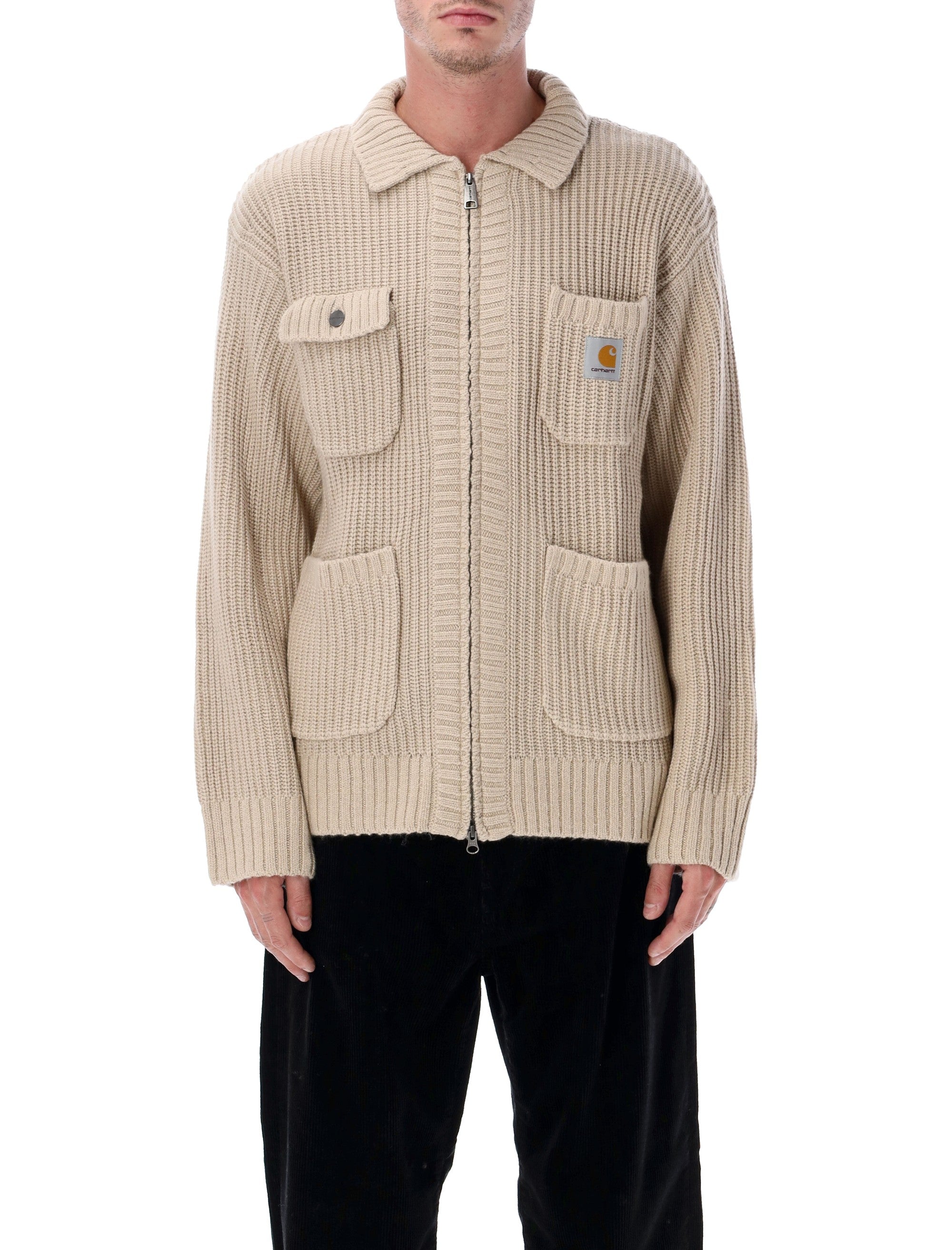 Carhartt WIP Chore Knit cardigan jacket Fleur De Sel Acrylic