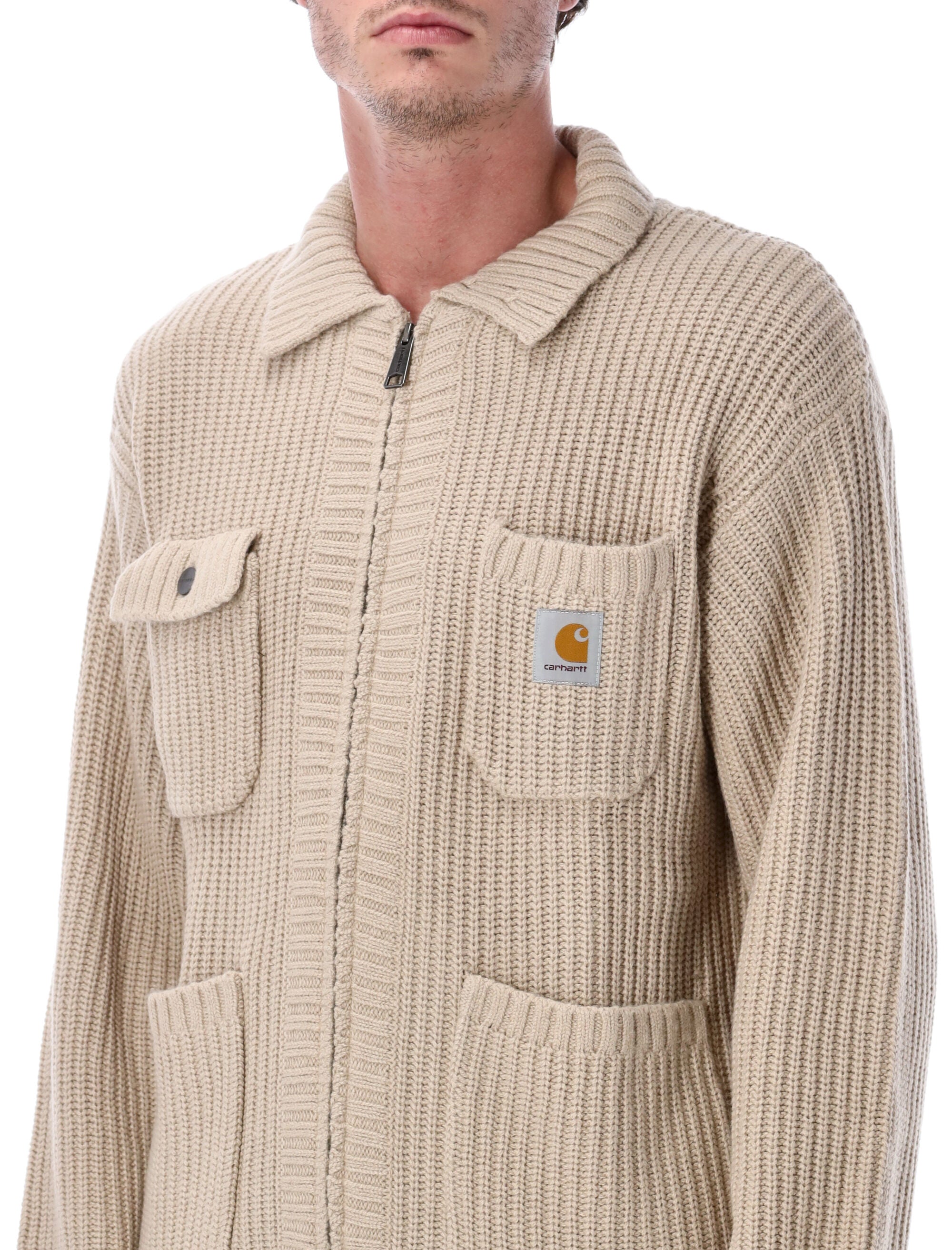 Carhartt WIP Chore Knit cardigan jacket Fleur De Sel Acrylic