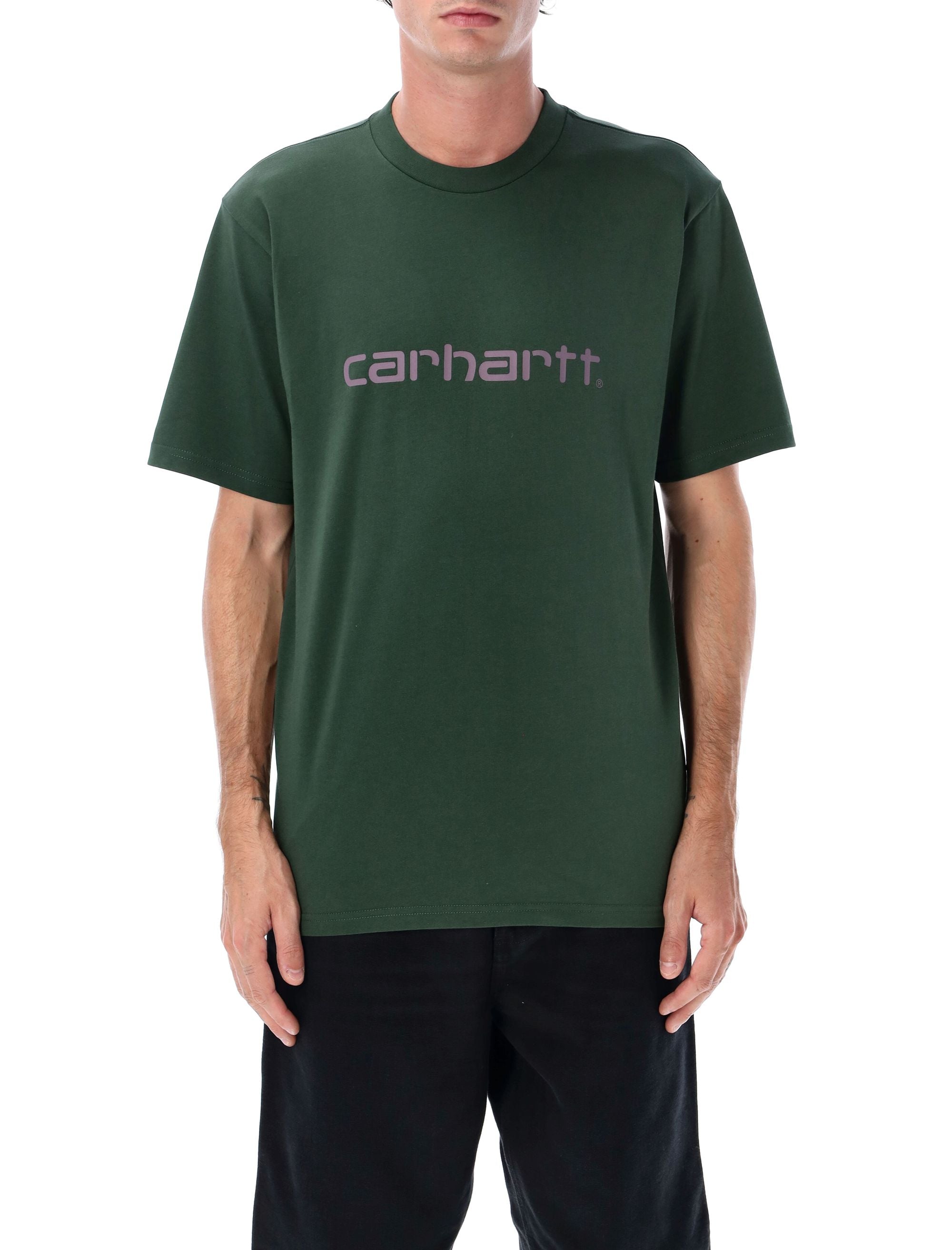 Carhartt WIP Script Logo T-shirt Sycamore Tree Cotton Single Jersey 190 G M² Tshirt