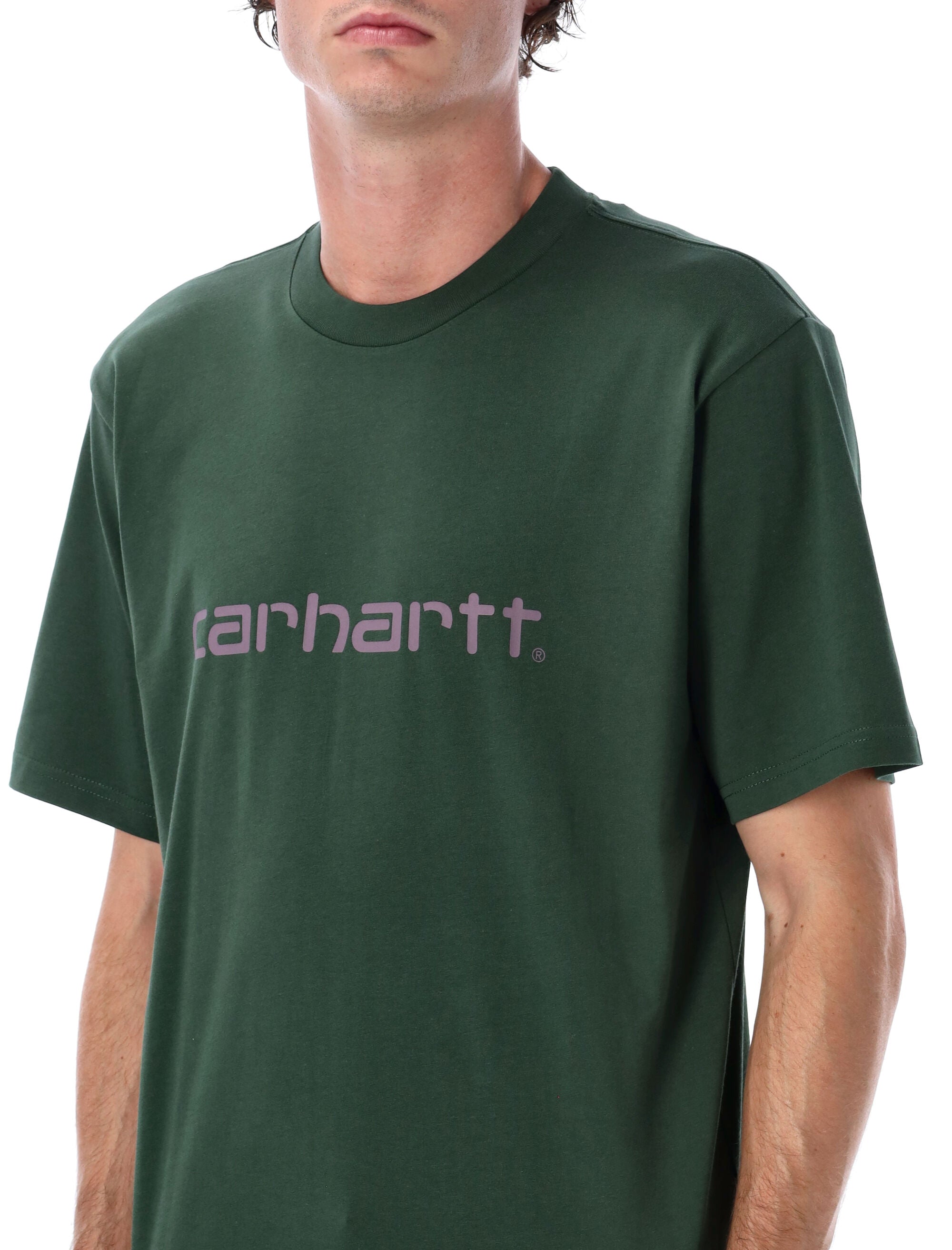 Carhartt WIP Script Logo T-shirt Sycamore Tree Cotton Single Jersey 190 G M² Tshirt