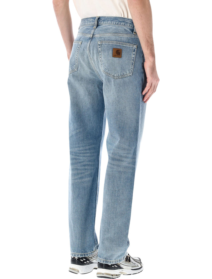 Carhartt Wip Aaron Denim Pant Blue Burst Washed Cotton Jean