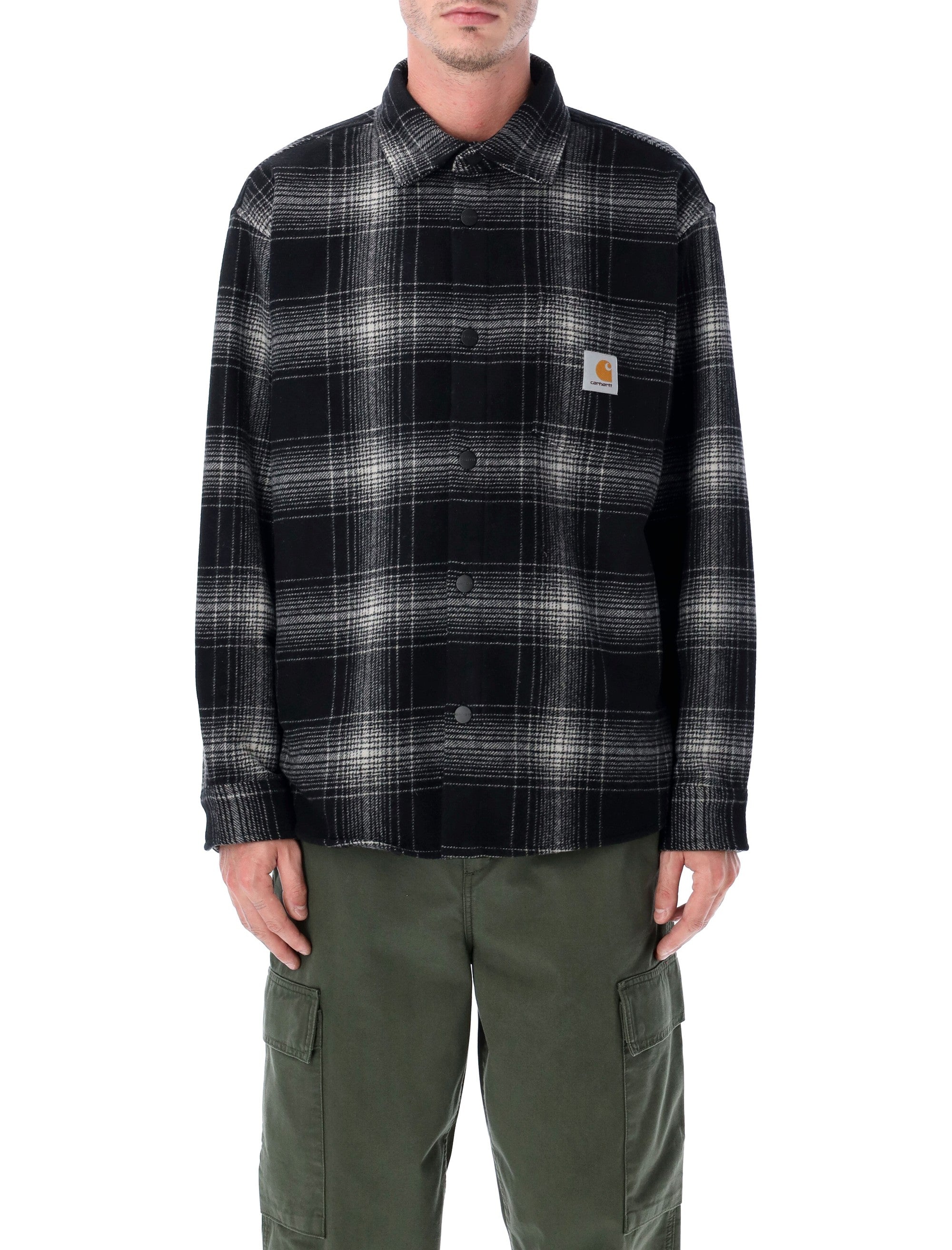 Carhartt WIP Brennan checked wool shirt jacket Black Wax