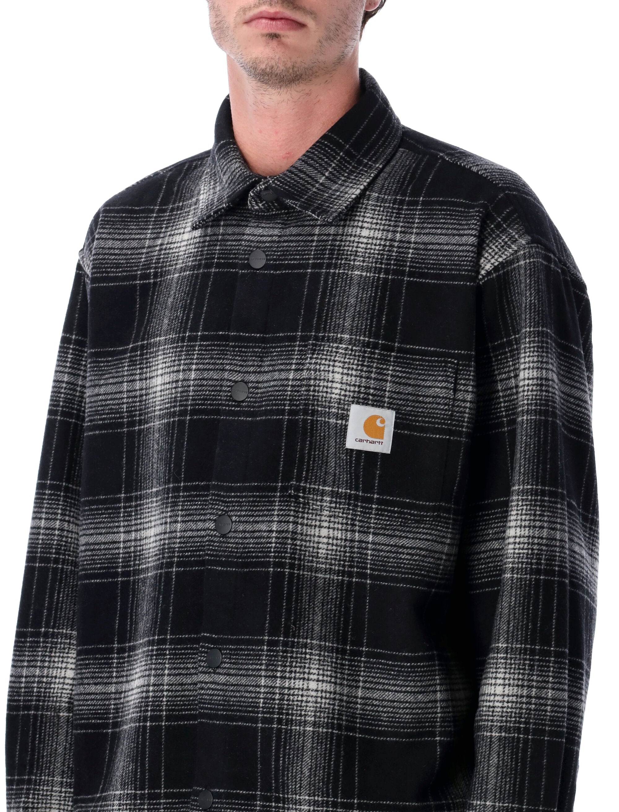 Carhartt WIP Brennan checked wool shirt jacket Black Wax