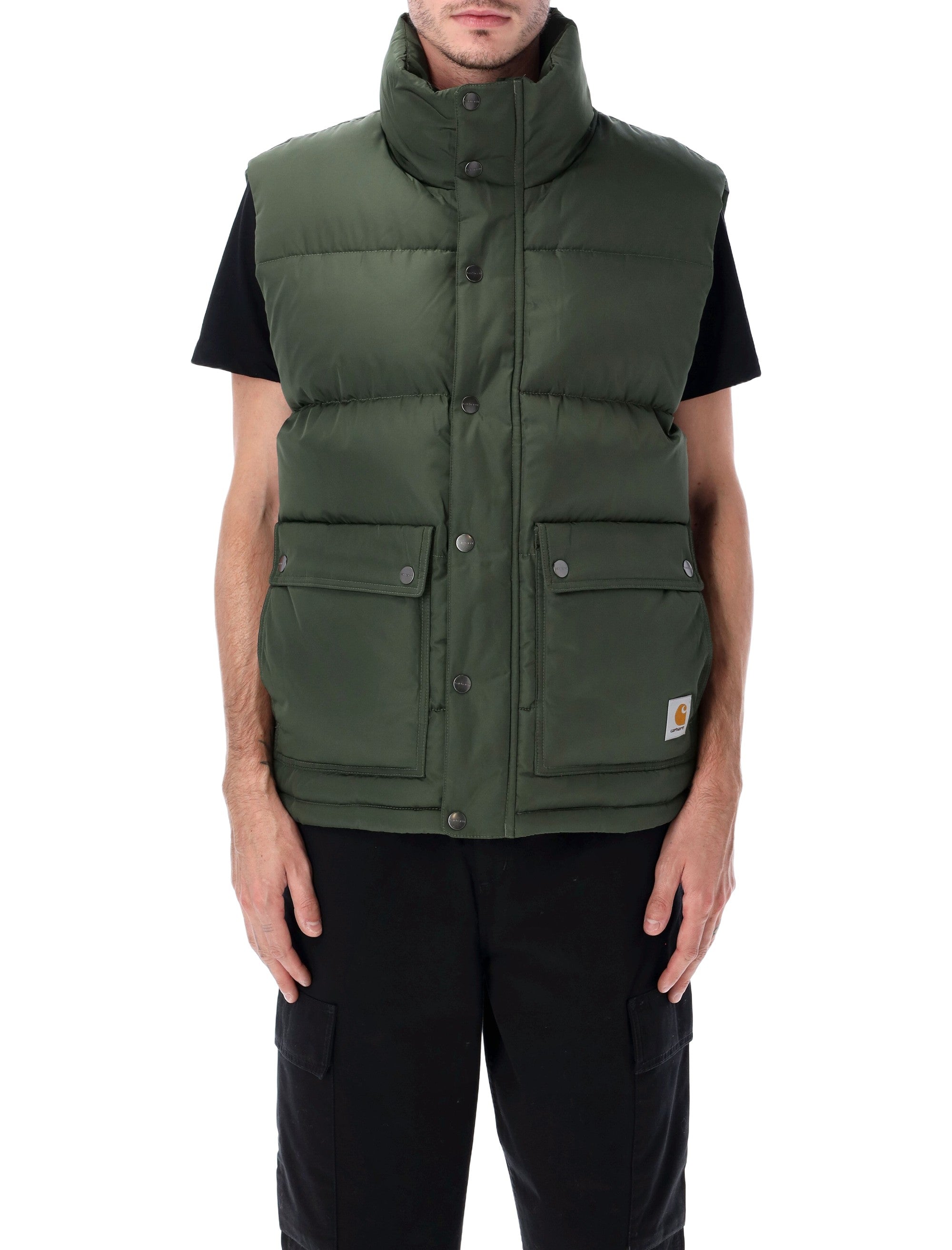 Carhartt Wip Brent Padded Vest Olive Recycled Nylon Lining