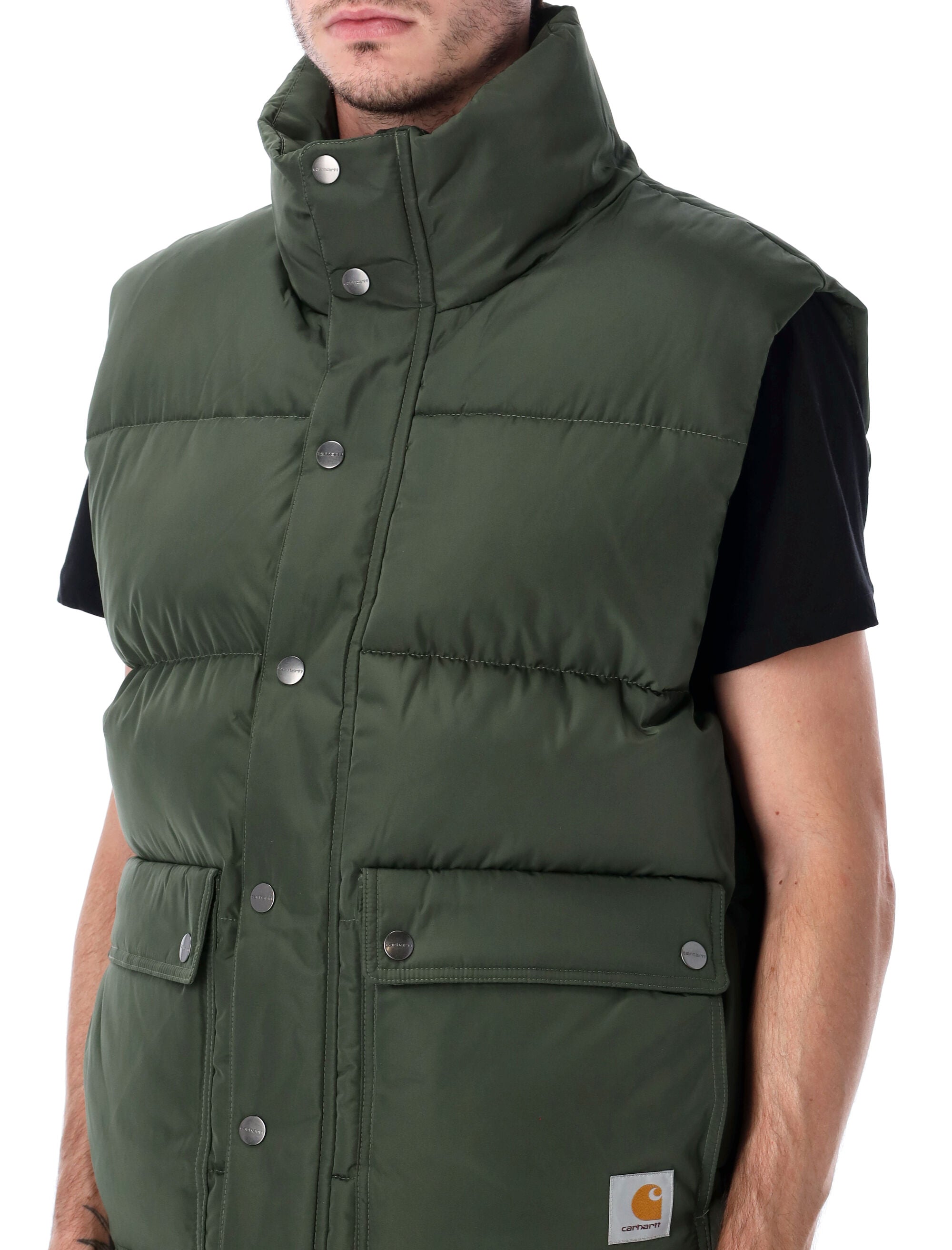Carhartt Wip Brent Padded Vest Olive Recycled Nylon Lining