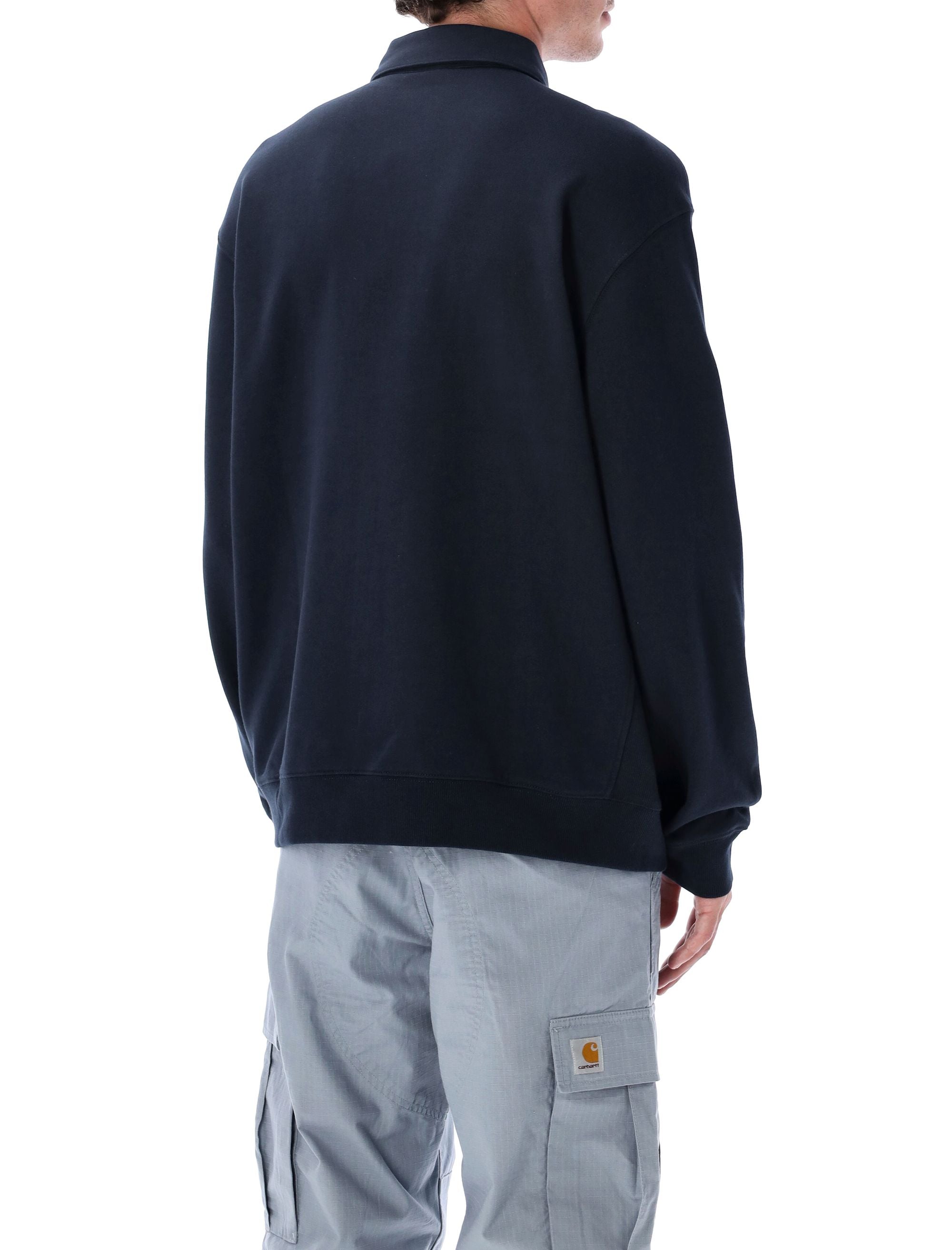 Carhartt WIP Black Cotton Polo Sweatshirt Deep Night