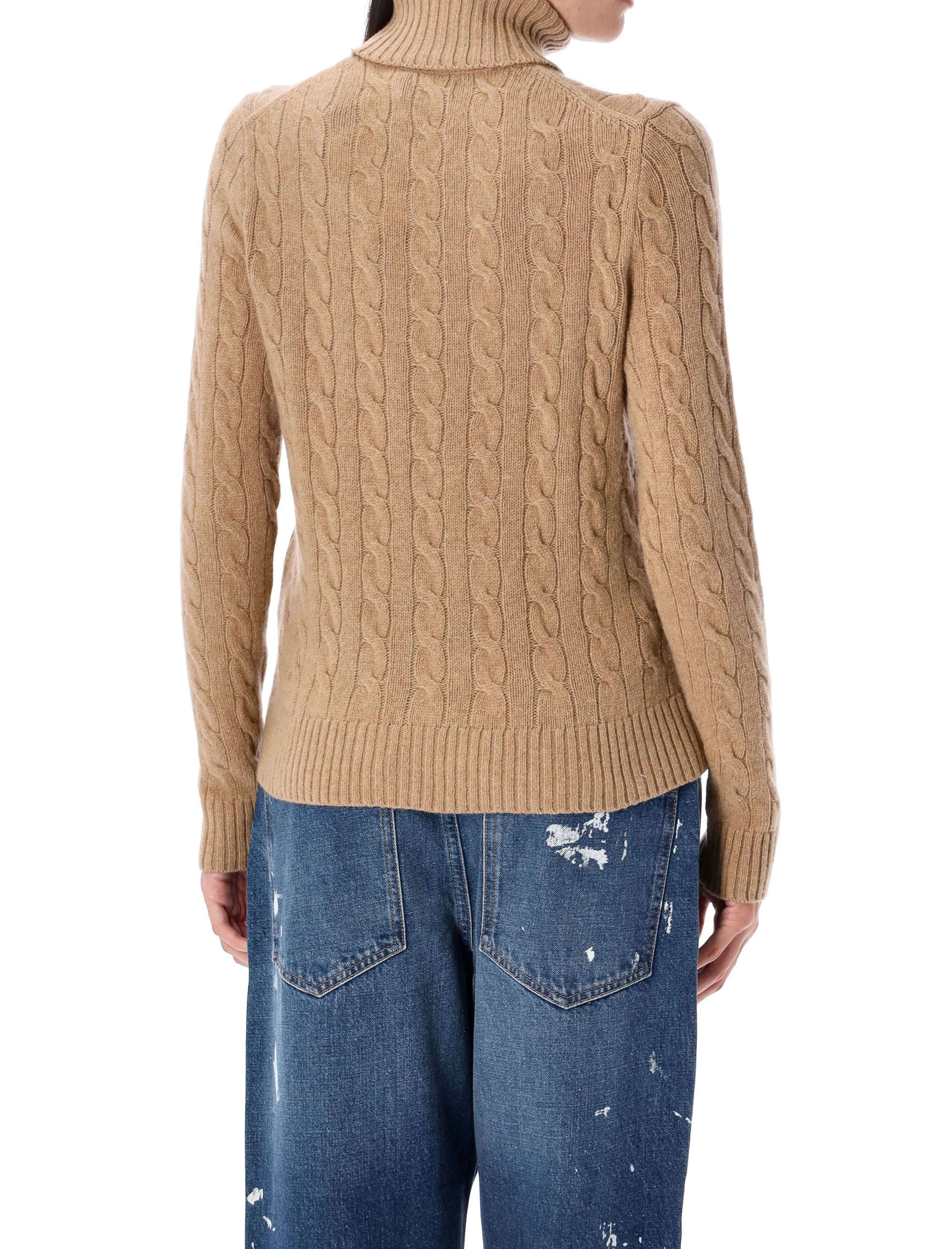 Polo Ralph Lauren wool and cashmere cable-knit turtleneck Collection Camel Sweater