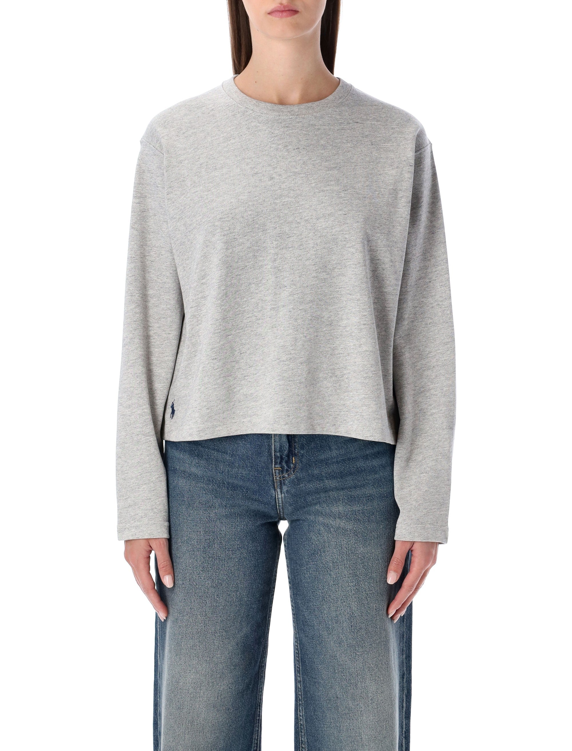 Polo Ralph Lauren Cotton Long Sleeves T-Shirt Cobblestone Heater Grey