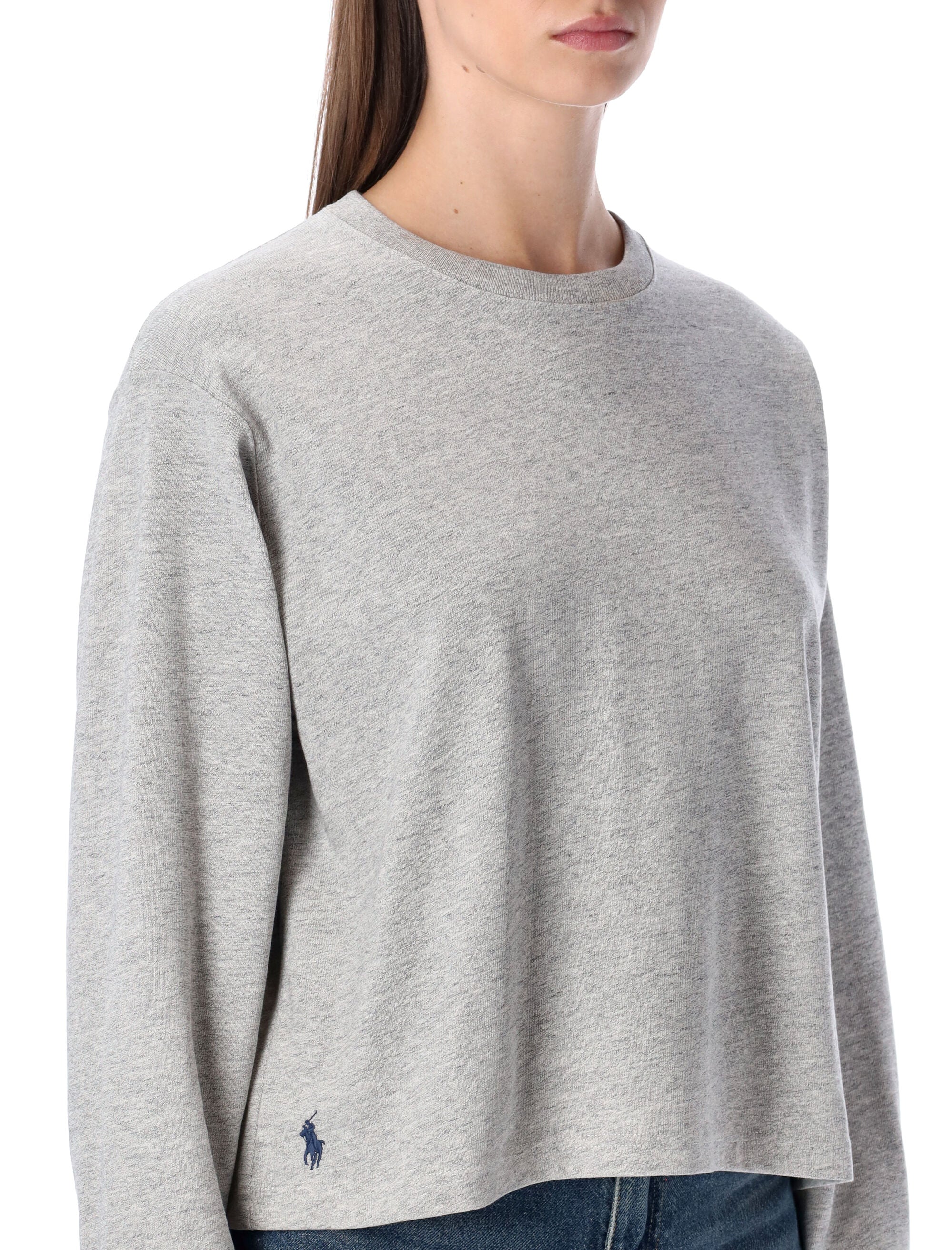 Polo Ralph Lauren Cotton Long Sleeves T-Shirt Cobblestone Heater Grey