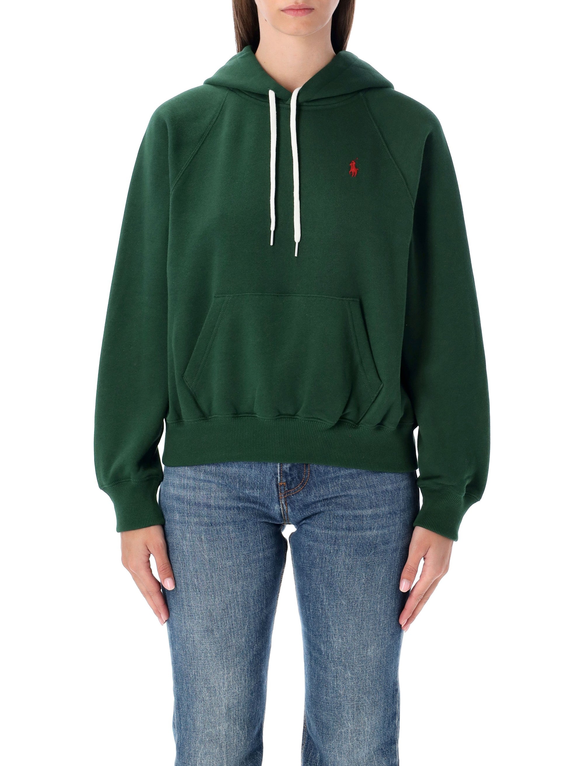 Polo Ralph Lauren hoodie with embroidered Pony logo North West Pine Green Cotton Sweatshirt