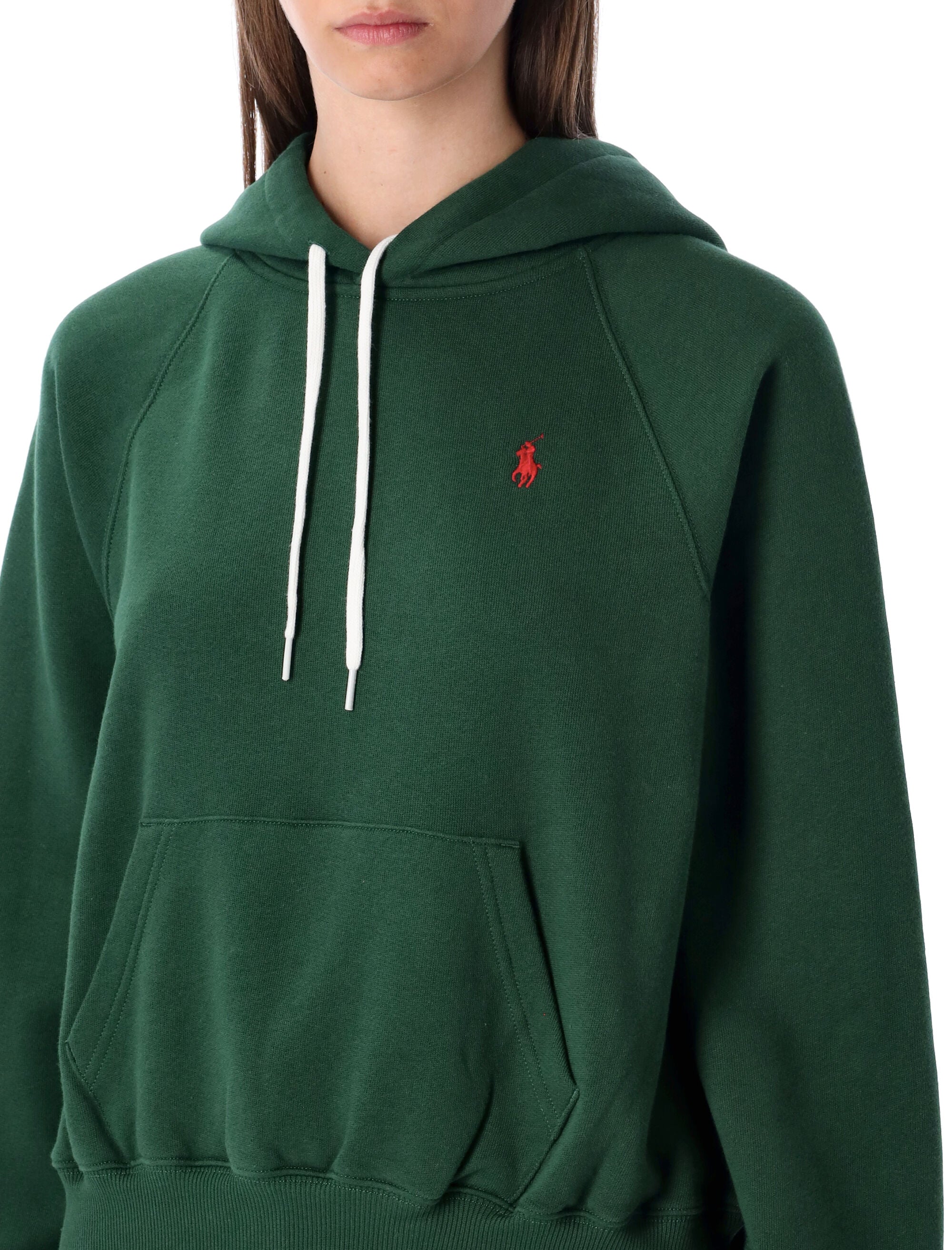 Polo Ralph Lauren hoodie with embroidered Pony logo North West Pine Green Cotton Sweatshirt