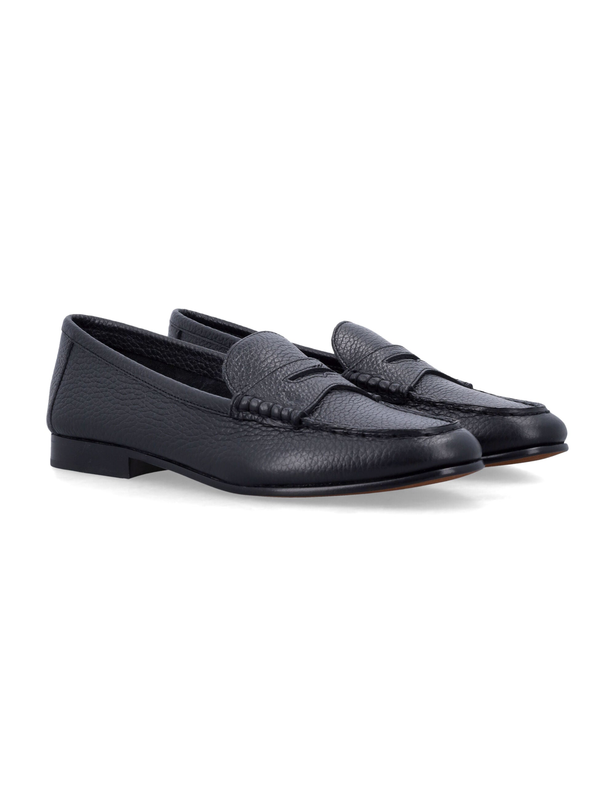Pebbled leather Penny loafer Black Cow Loafers