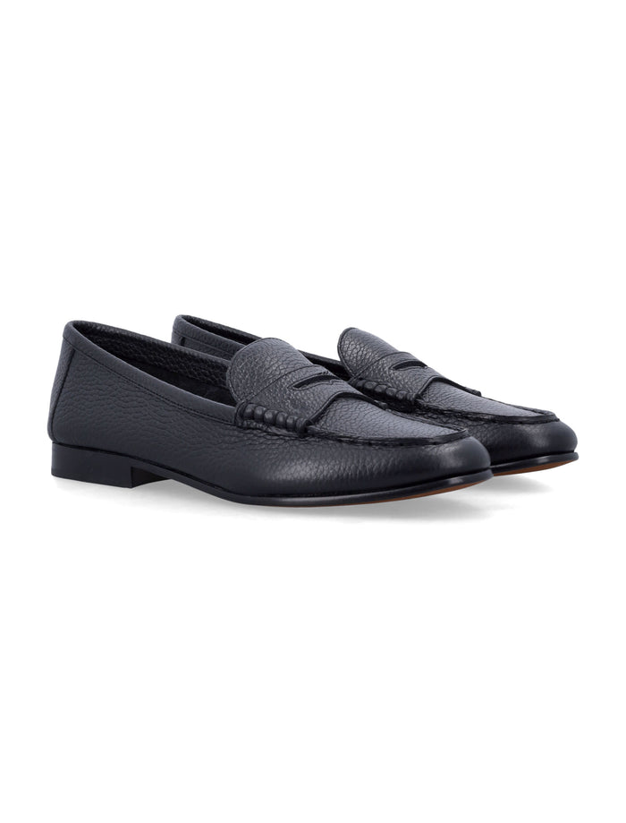 Pebbled leather Penny loafer Black Cow Loafers