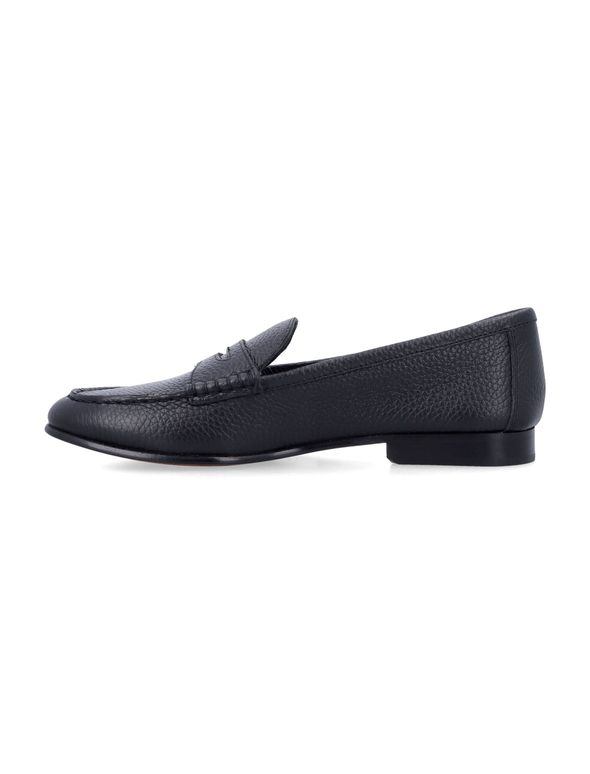 Pebbled leather Penny loafer Black Cow Loafers