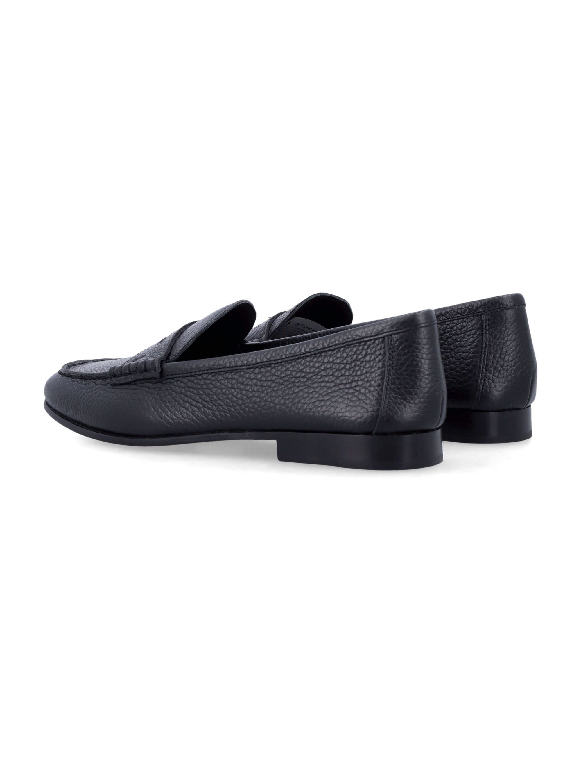 Pebbled leather Penny loafer Black Cow Loafers