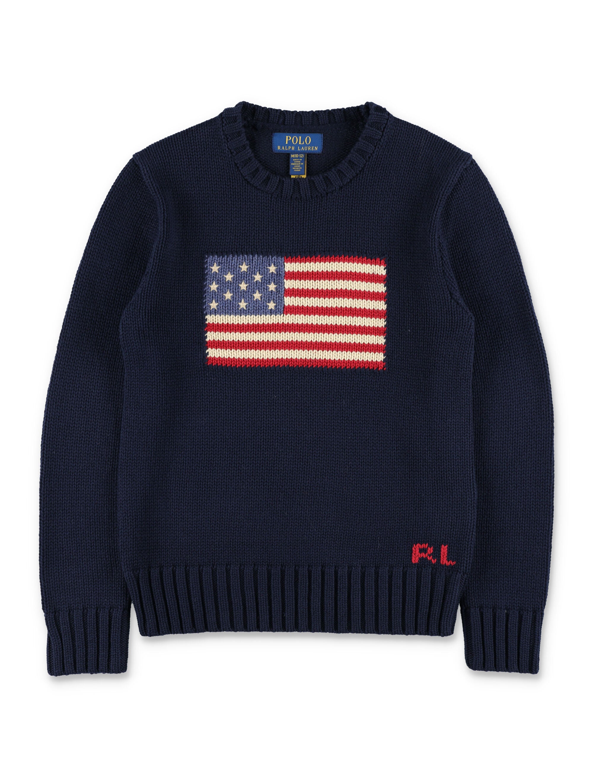 Kid - Flag knit Navy Cotton Sweater
