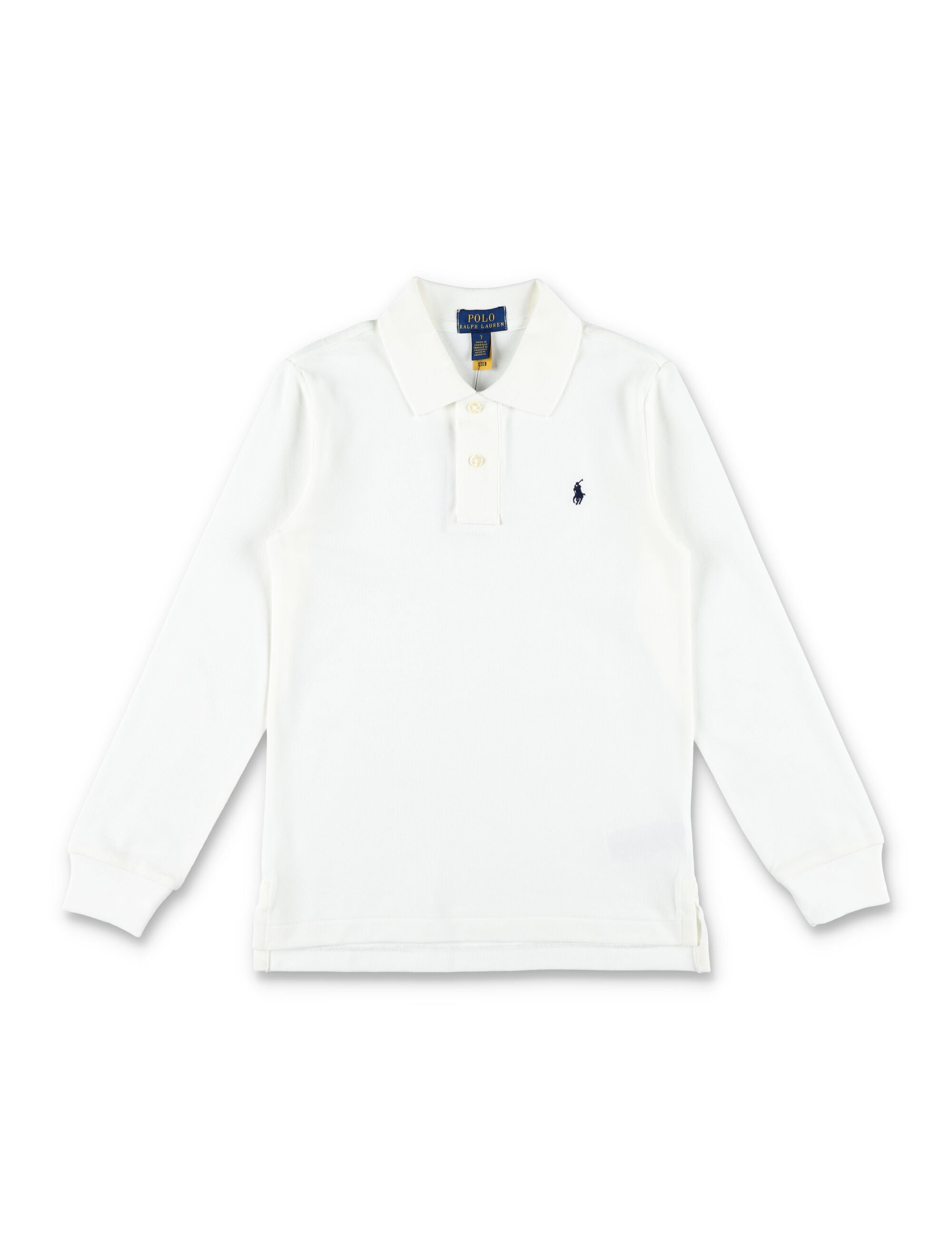 Kid - Long sleeves polo shirt White Cotton Tshirt