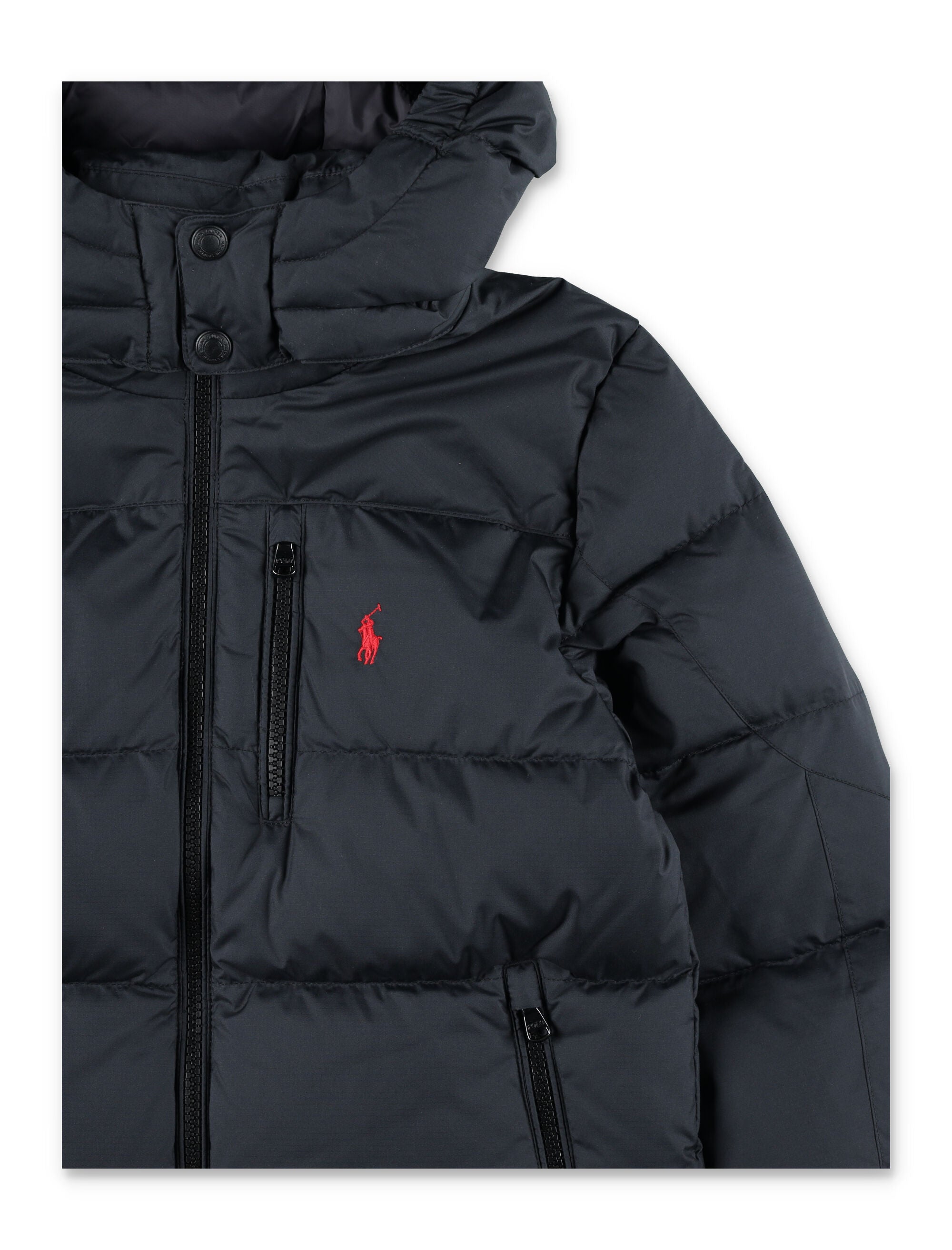 Kid - Down hooded jacket Black Recycled Polyester Lining