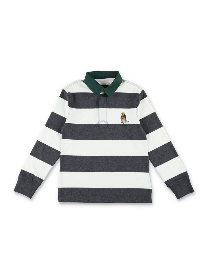 Kid - Polo Bear Rugby shirt White/black Cotton Tshirt