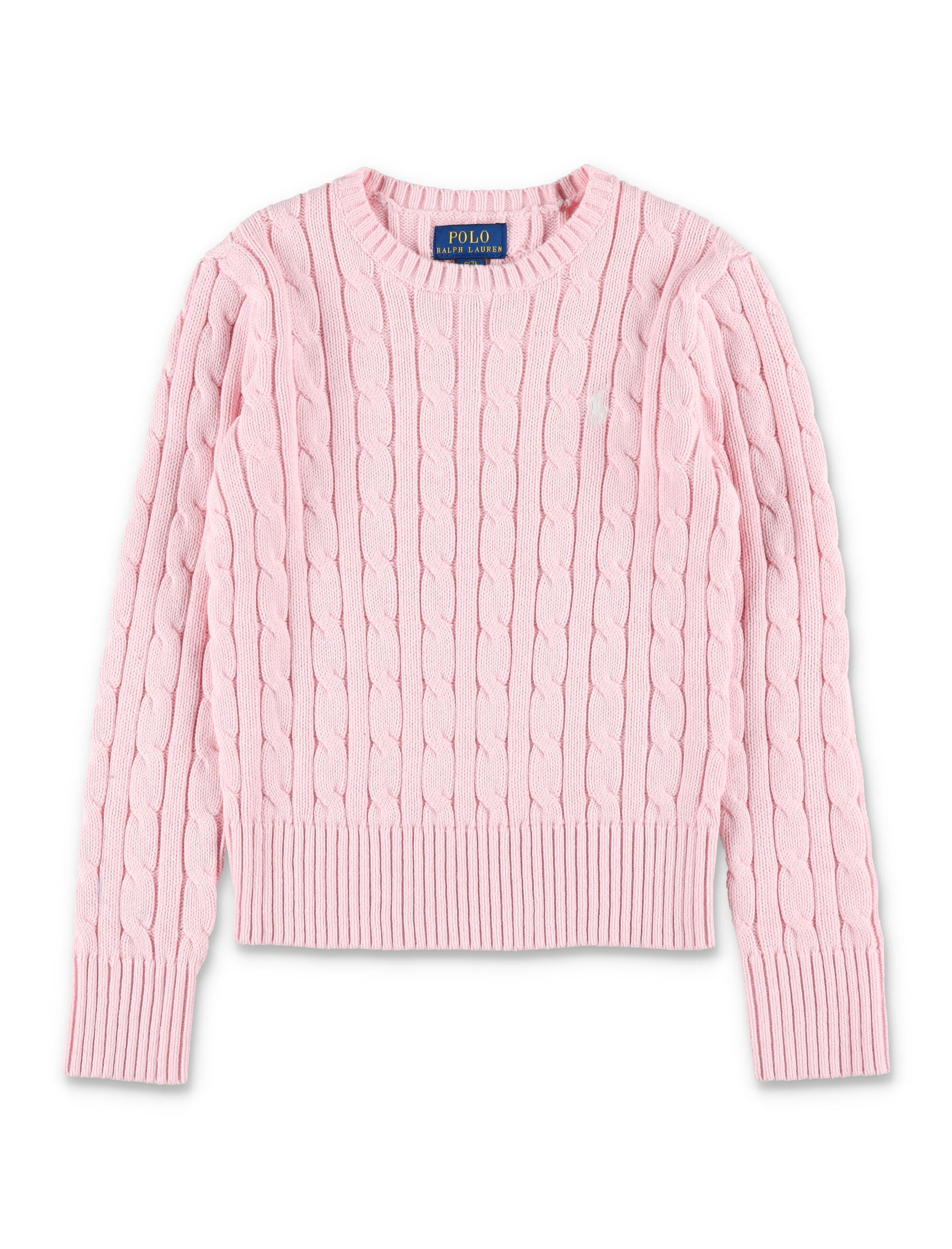 Polo Ralph Lauren Kids Pink Cable-Knit Cotton Sweater