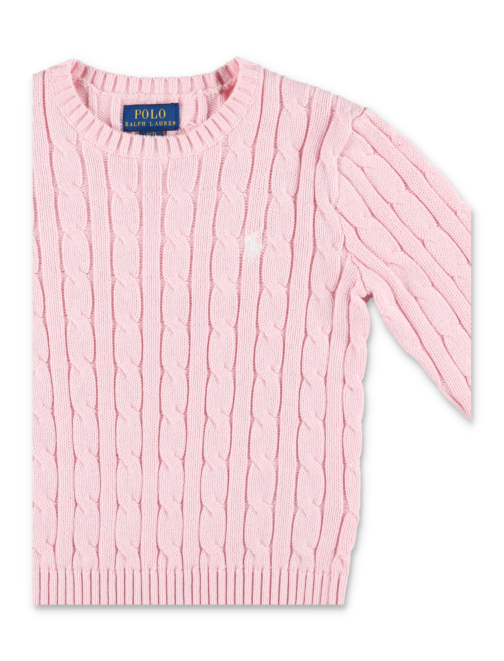Polo Ralph Lauren Kids Pink Cable-Knit Cotton Sweater