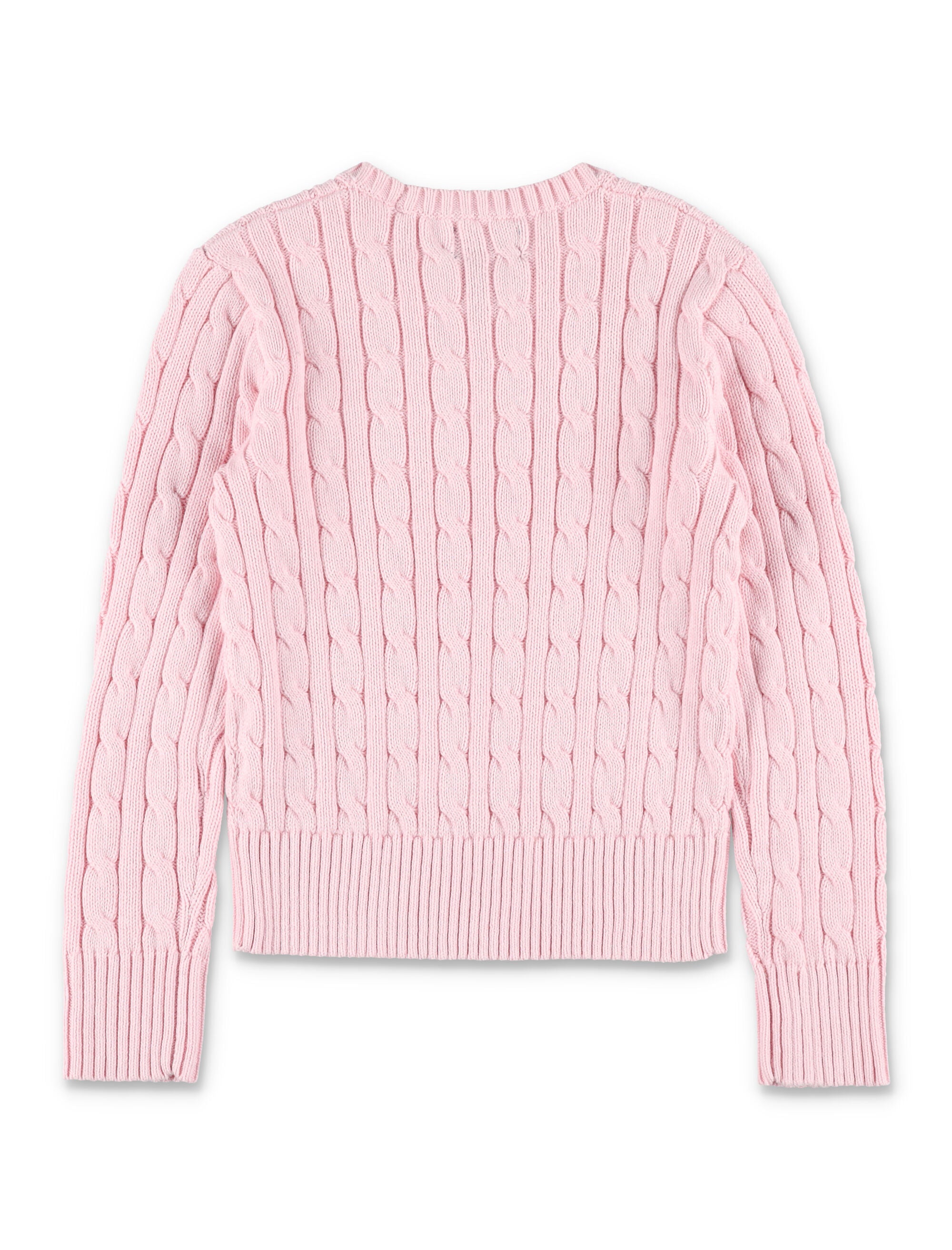 Polo Ralph Lauren Kids Pink Cable-Knit Cotton Sweater