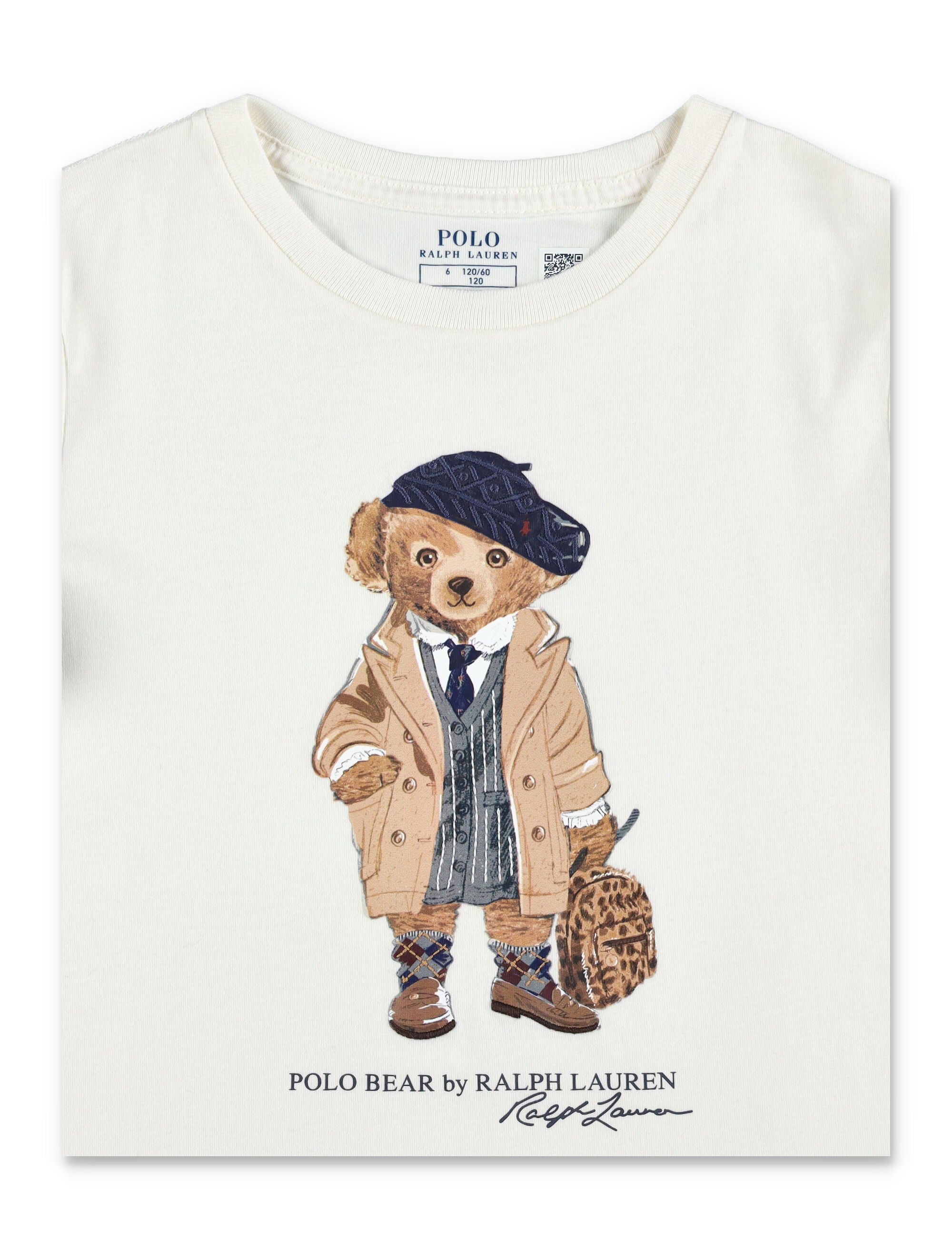 Kid - Polo Ralph Lauren Bear Long Tee White Cotton T-shirt