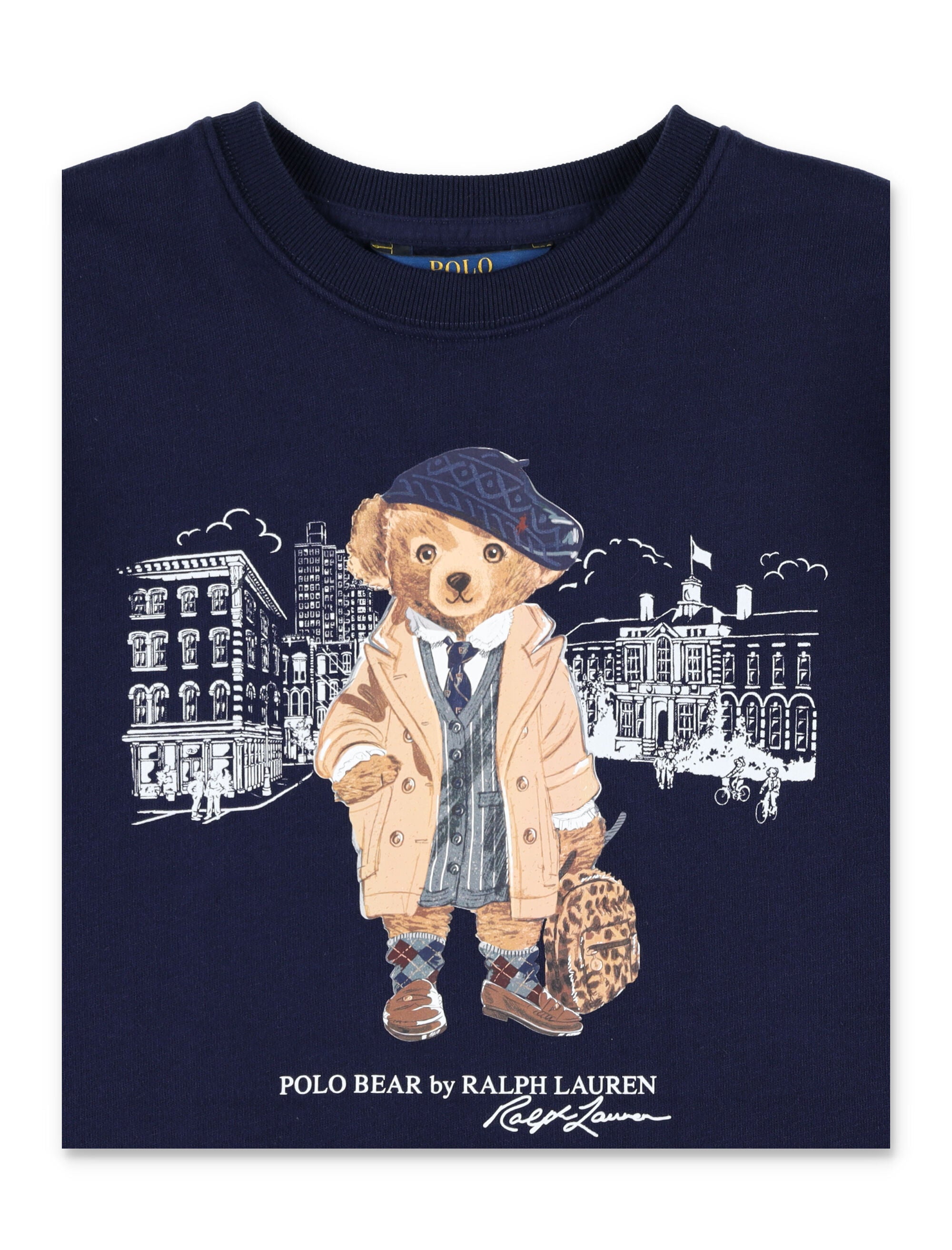 Kid - Polo Bear sweatshirt dress Navy Cotton