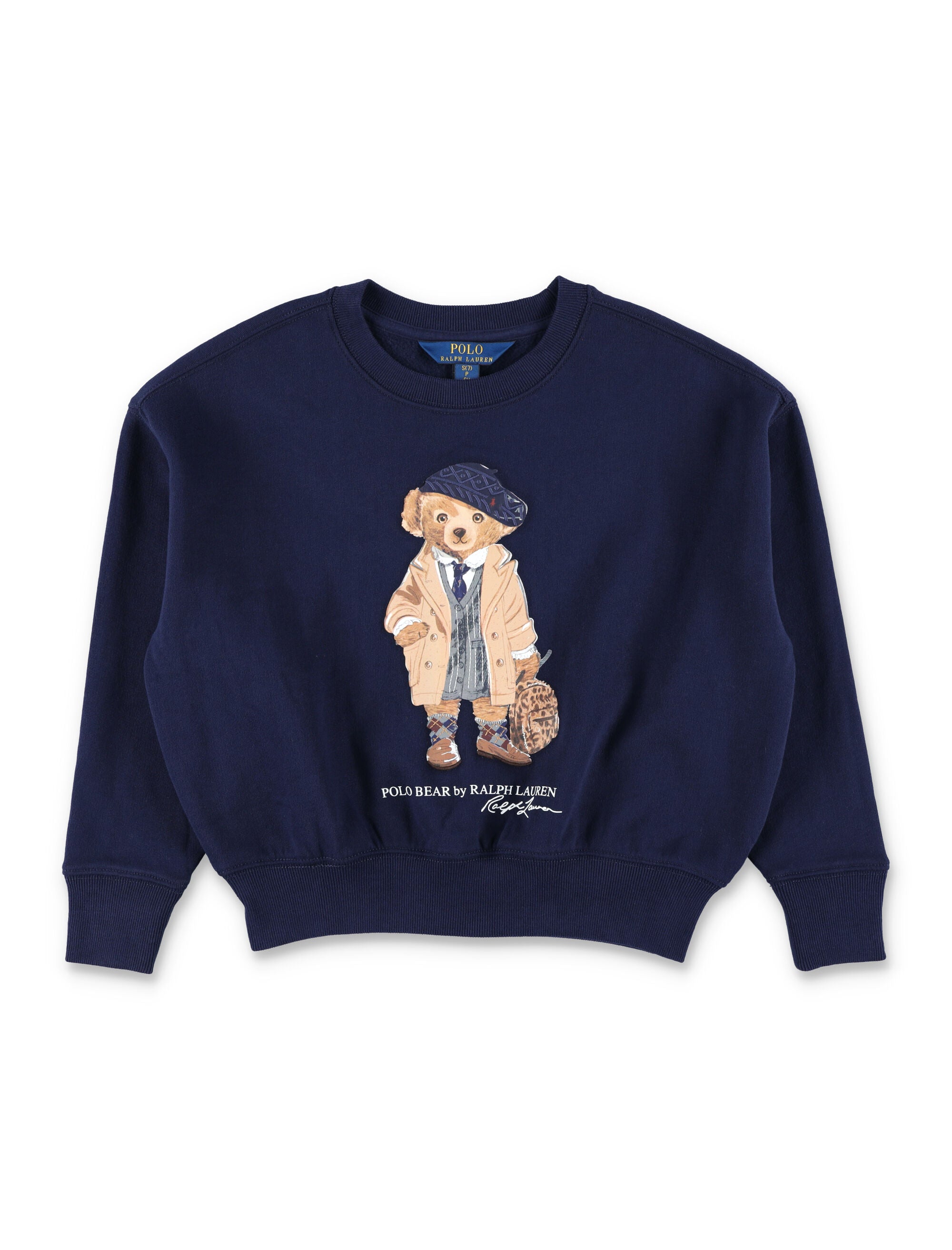 Navy sweatshirt with Polo Bear print Ralph Lauren Kids Cotton Fleece