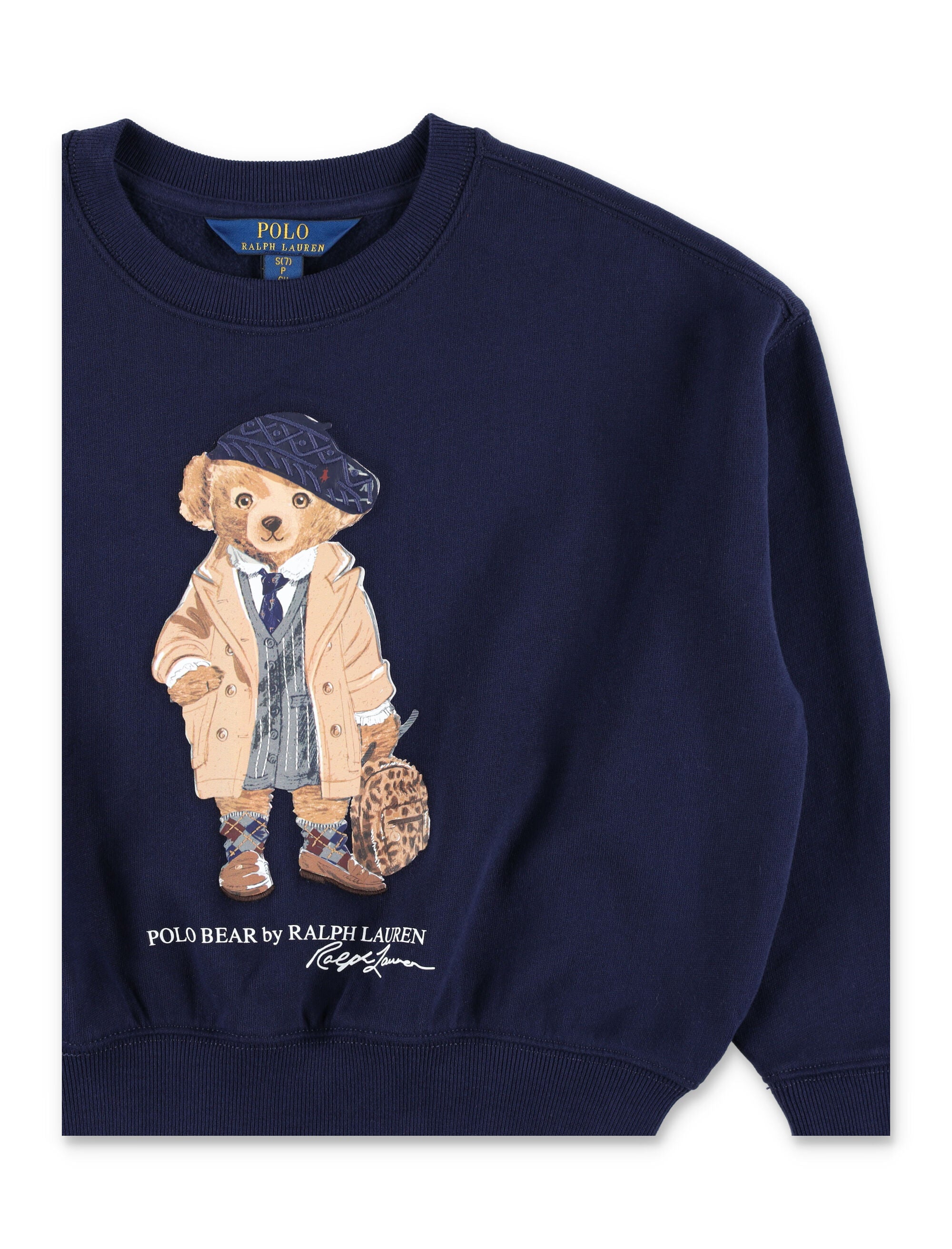 Navy sweatshirt with Polo Bear print Ralph Lauren Kids Cotton Fleece