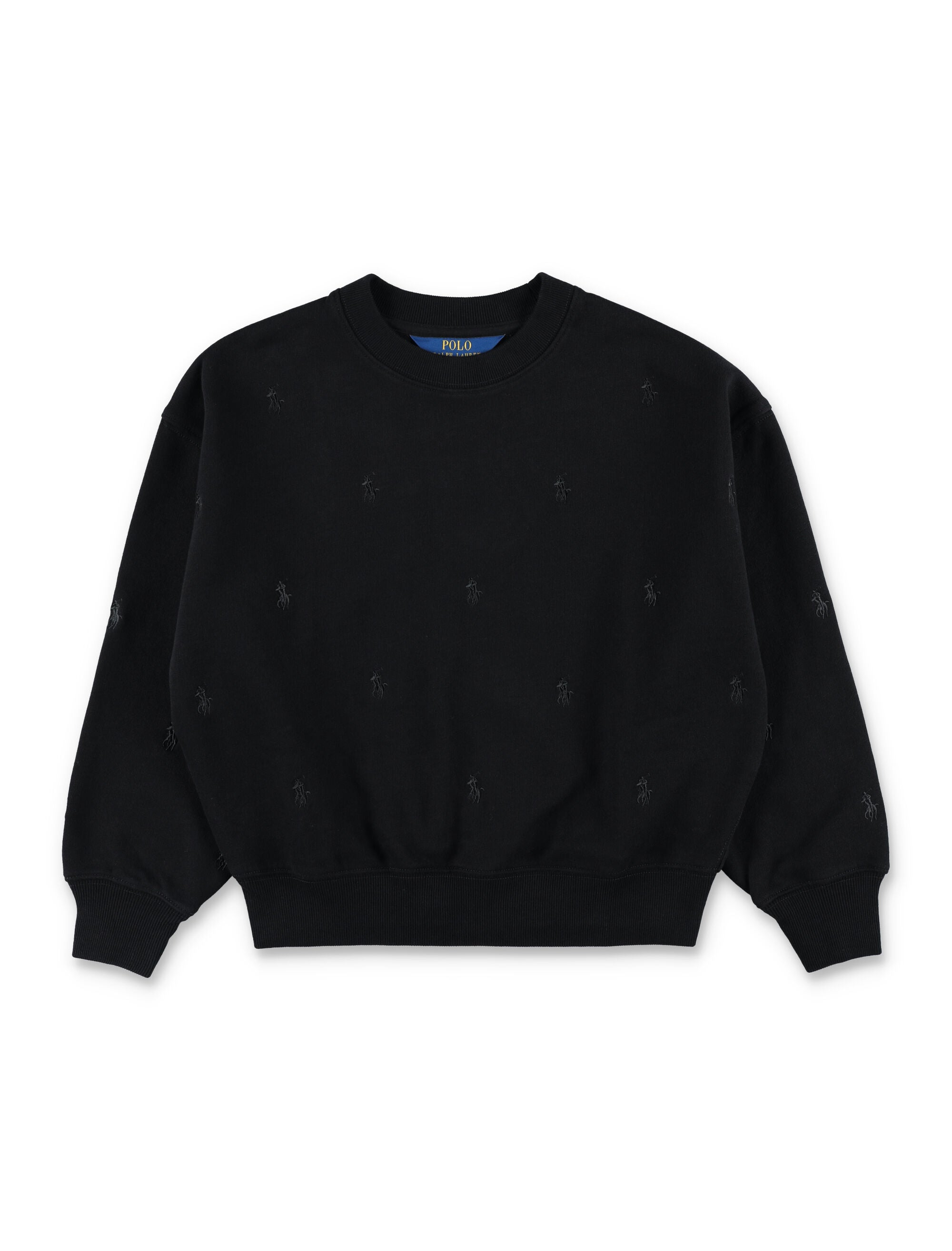 Polo Ralph Lauren Kids black sweatshirt with embroidered pony motif Cotton