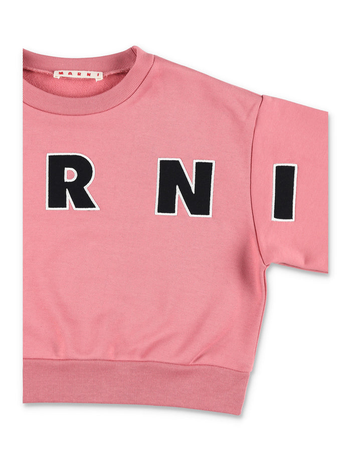 Pink sweatshirt with logo Marni Kids Tulipano Cotton