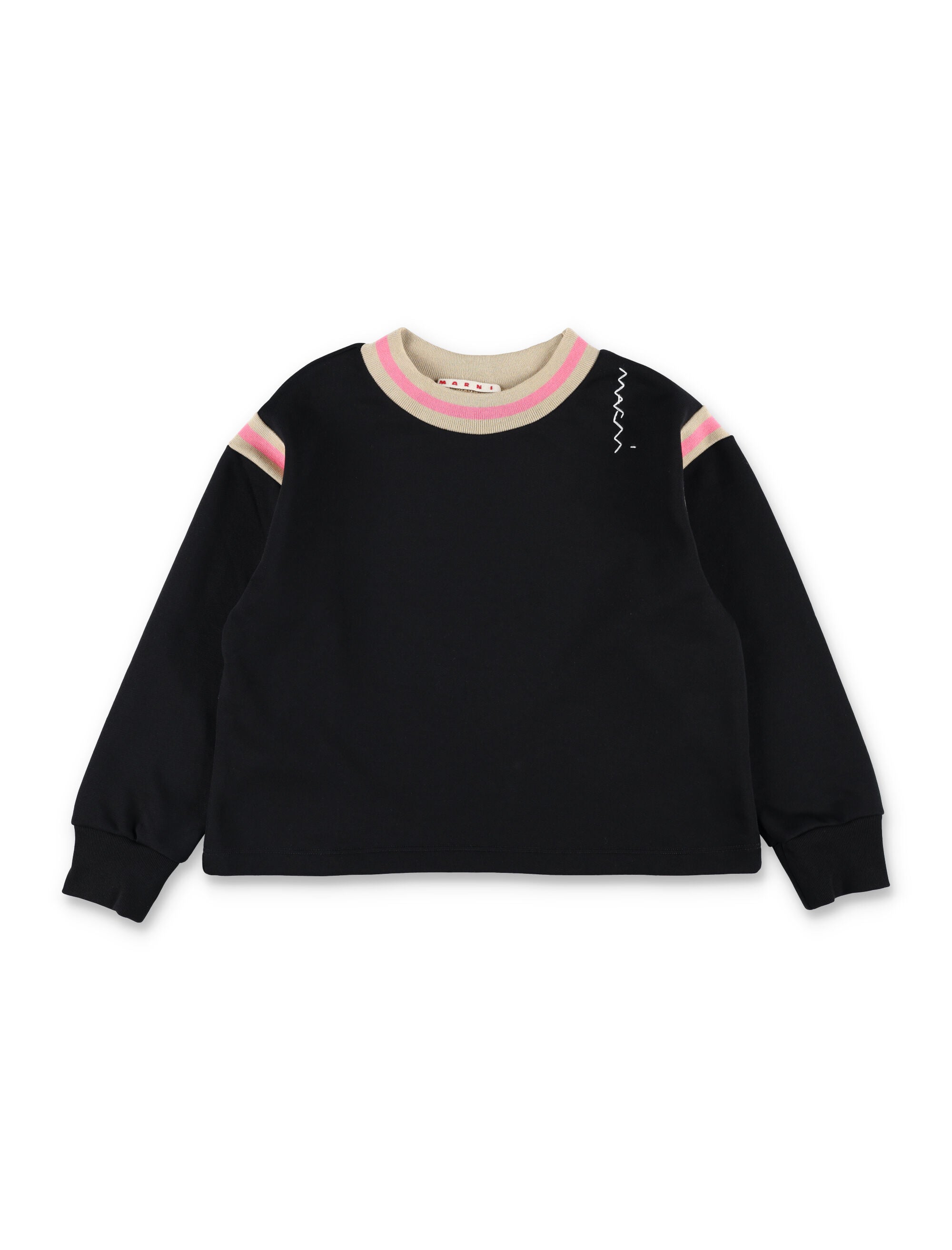 Black sweatshirt with striped details Marni Kids Cotton